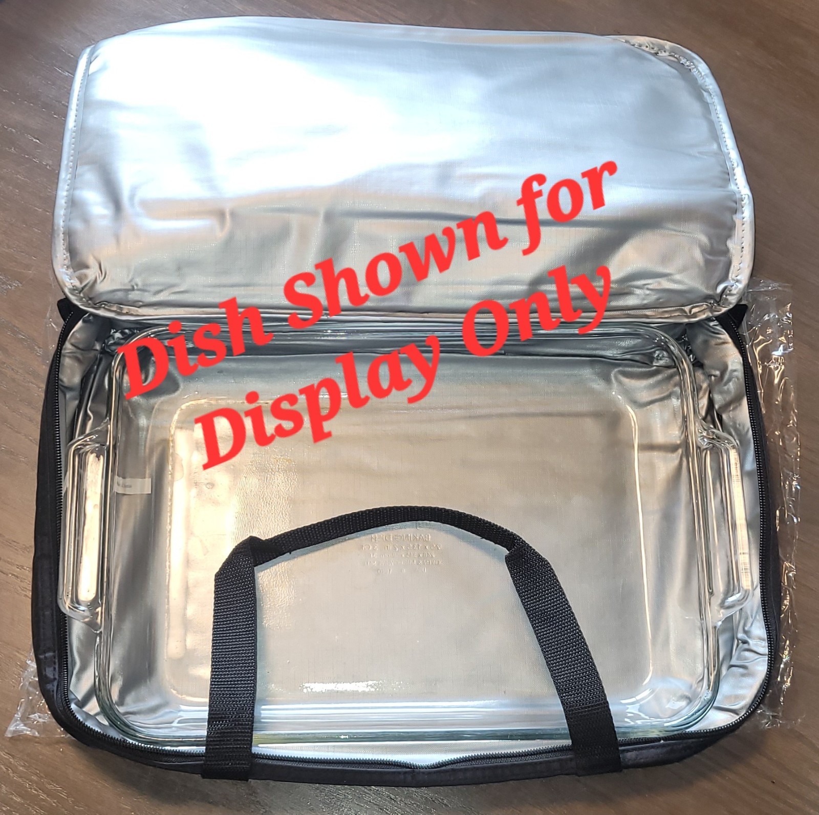 🚨 NEW Black Insulated Casserole Carrier Bag 10x16x2 w/ Handles Hot Cold Food