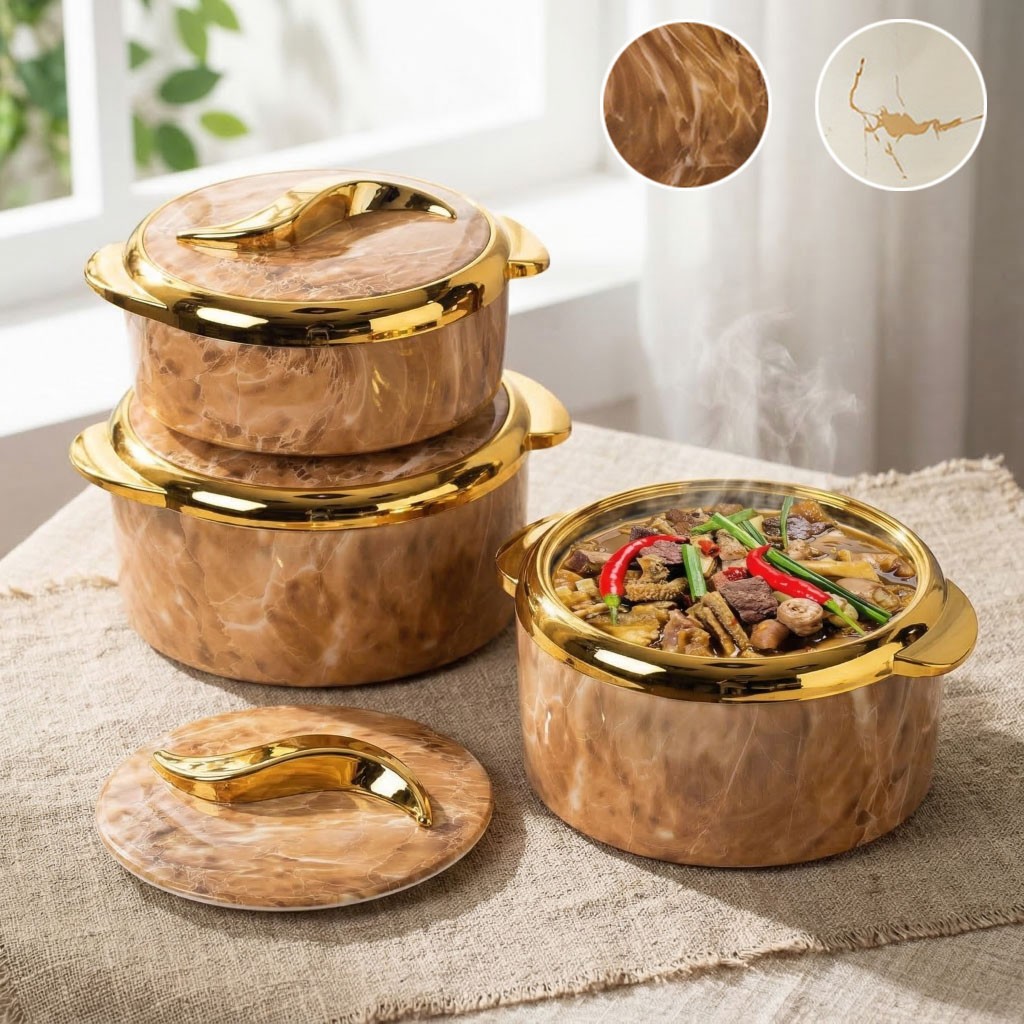 Bento Box Adult Round Stackable Food Lunch Box (1.5L+2.0L+2.5L) Stainless Steel