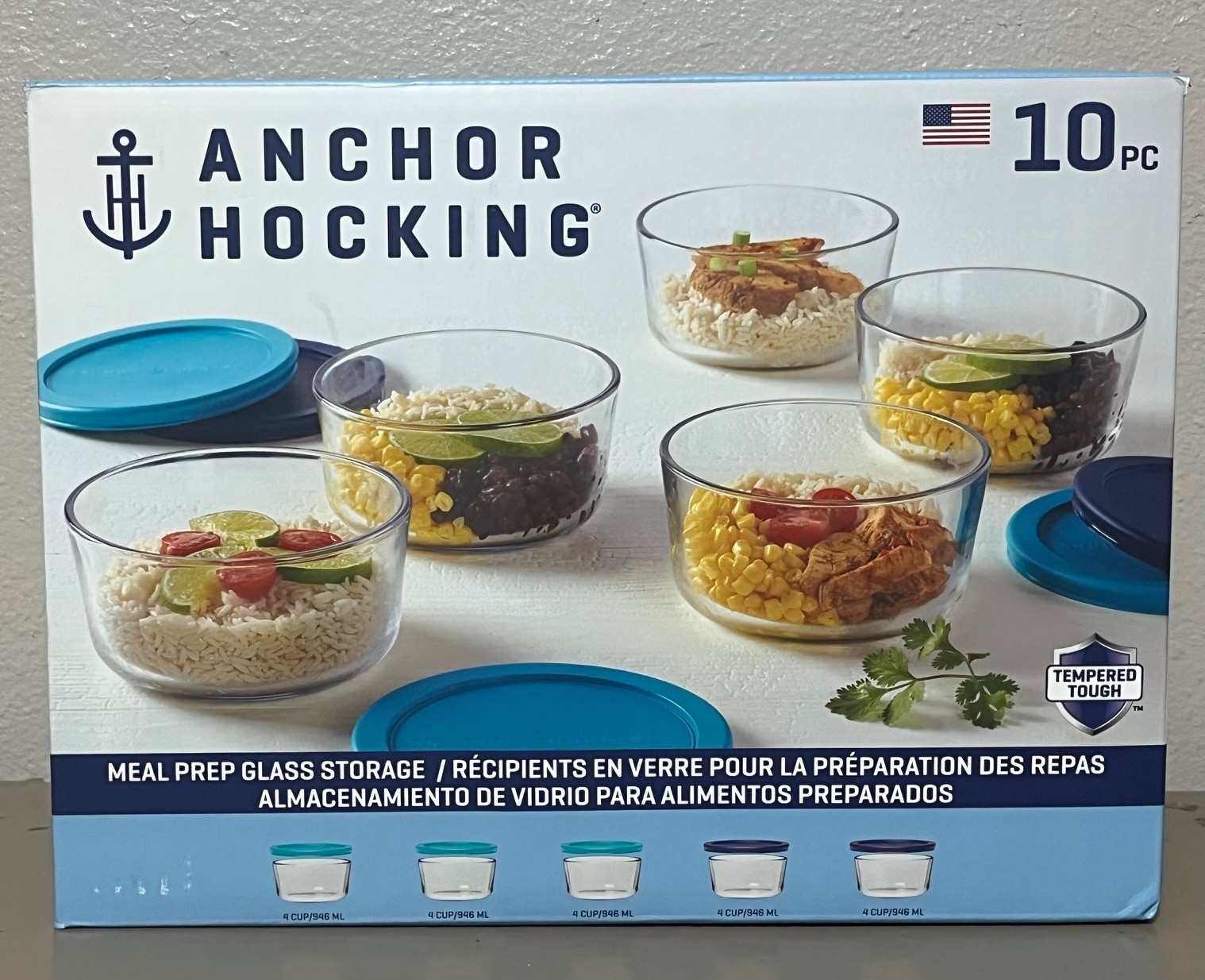Anchor Hocking 10 pc Glass Storage Container