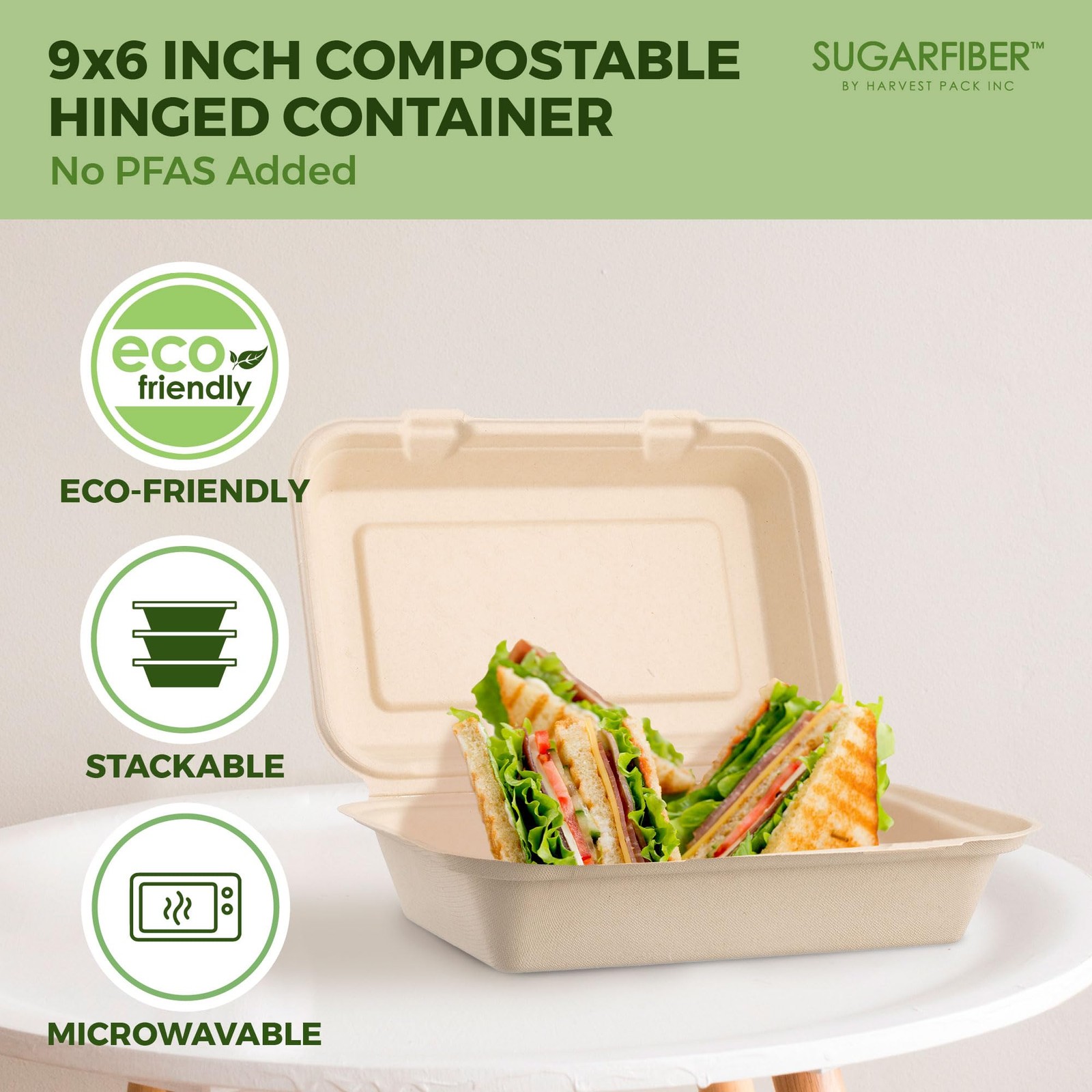 50 Contenedores 9X6 De Fiambrera Platos Desechables Con Tapa Para Vender Comida