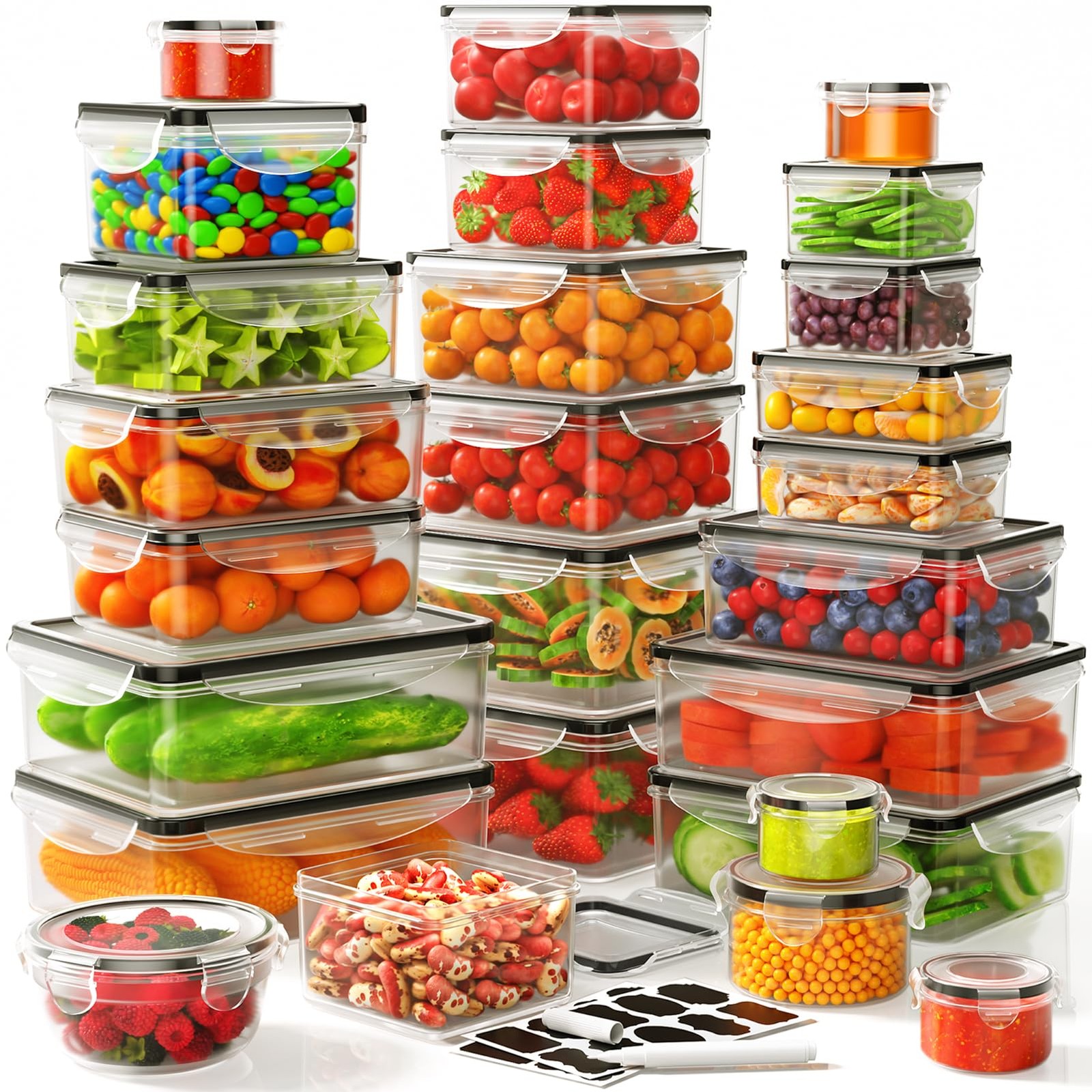 52 PCS Food Storage Containers Set with Airtight Lids (26 Lids &26 Containers…