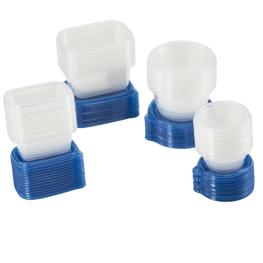 92 Piece Food Storage Variety Value Set, Blue Lids