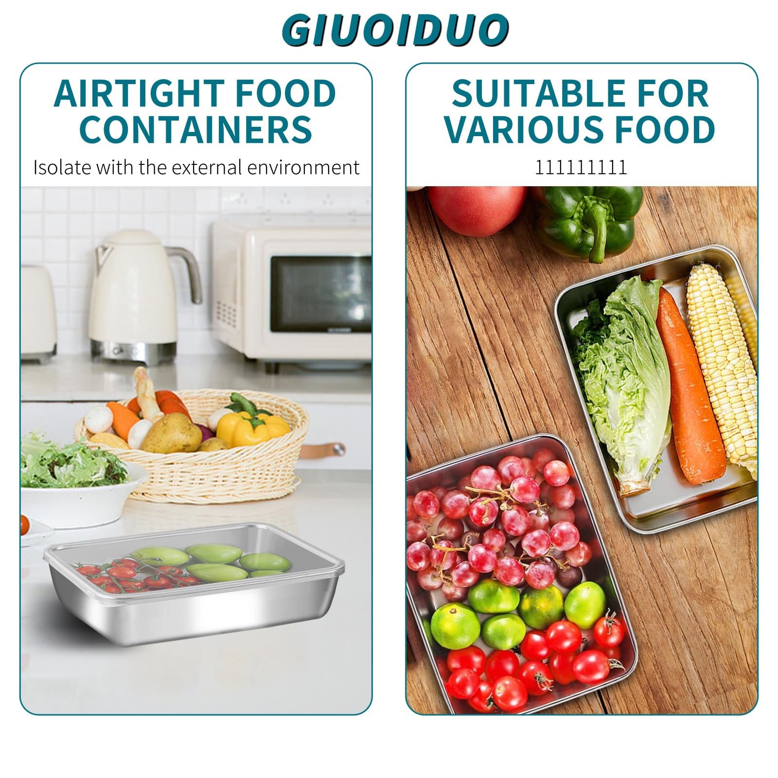 GIUOIDUO stainless steelFood Storage Containers setsstorage box with lidfreez…