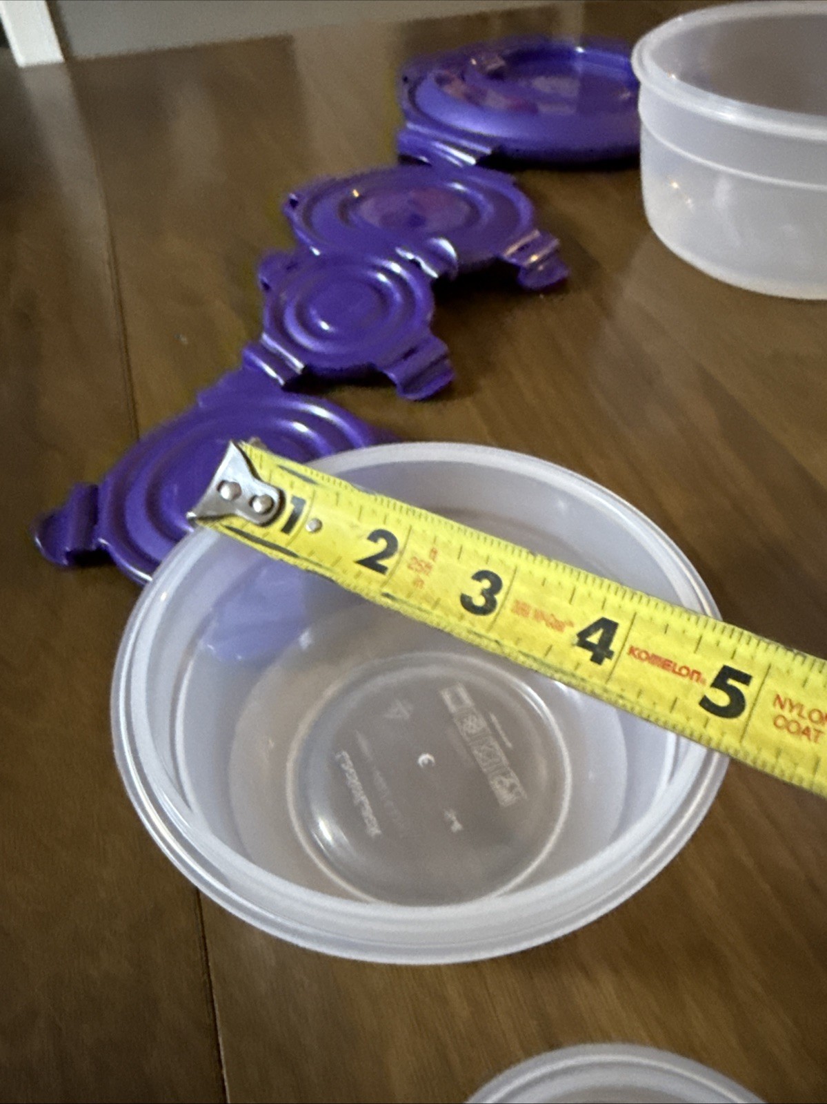 Lock & Lock 6pc Round Plastic Storage Container Set Clear Purple Snap Lid