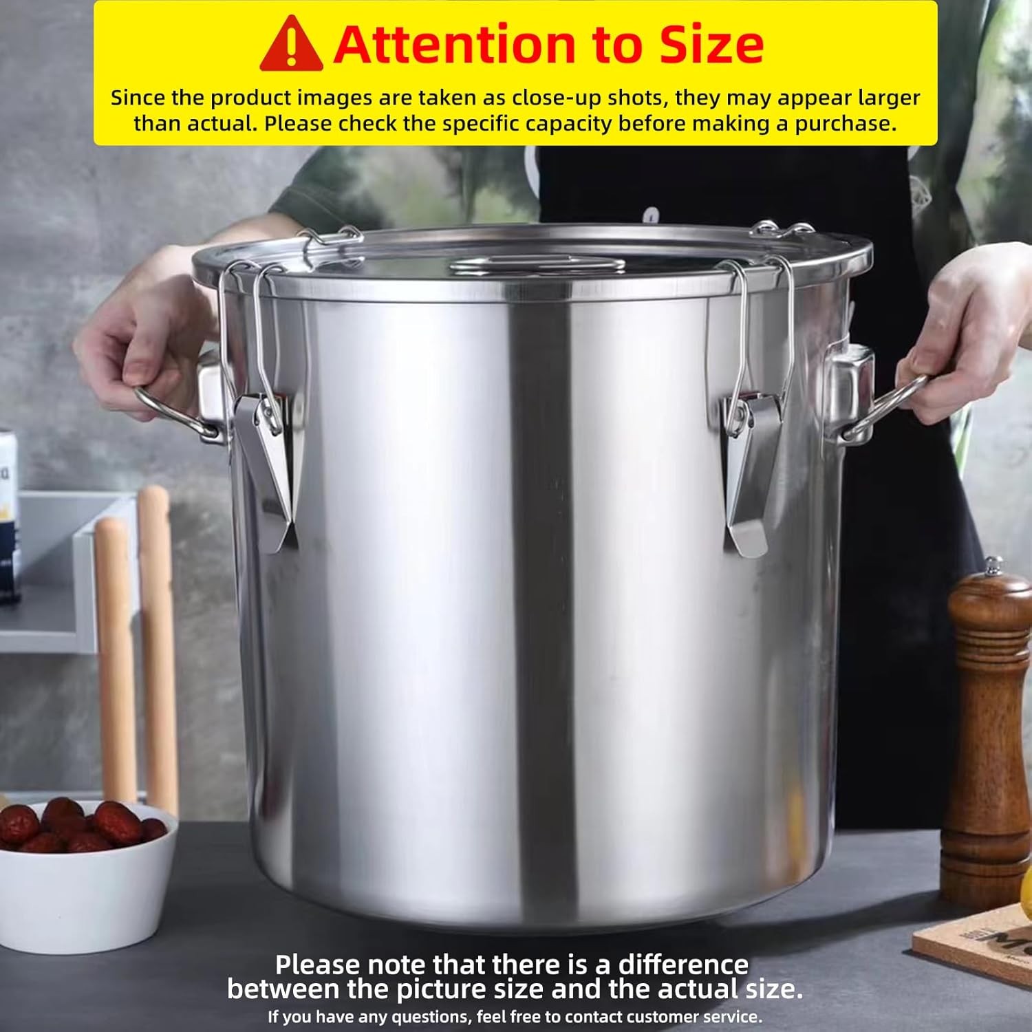 12L 304 Stainless Steel Airtight Food Storage Container
