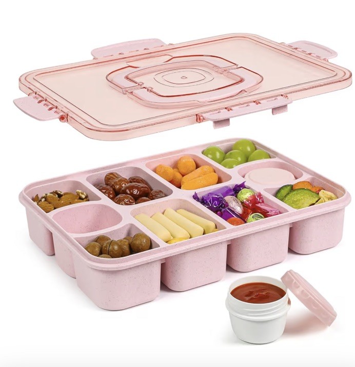 Caperci Snack Box Container with Leak-Resistant Lid & Locking Clips