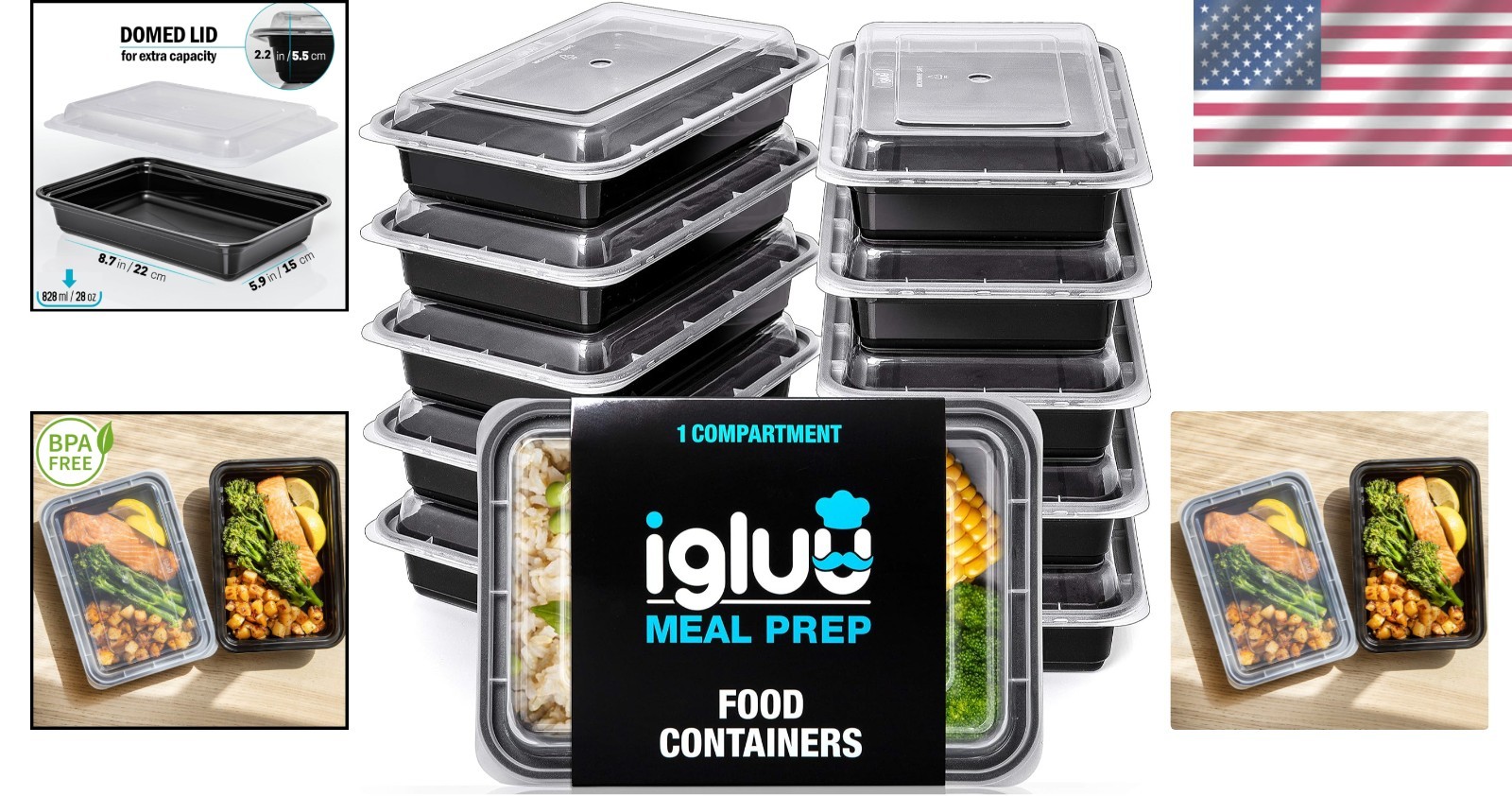 Stackable BPA-Free Food Storage Containers – Perfect for Meal Prep & Leftovers