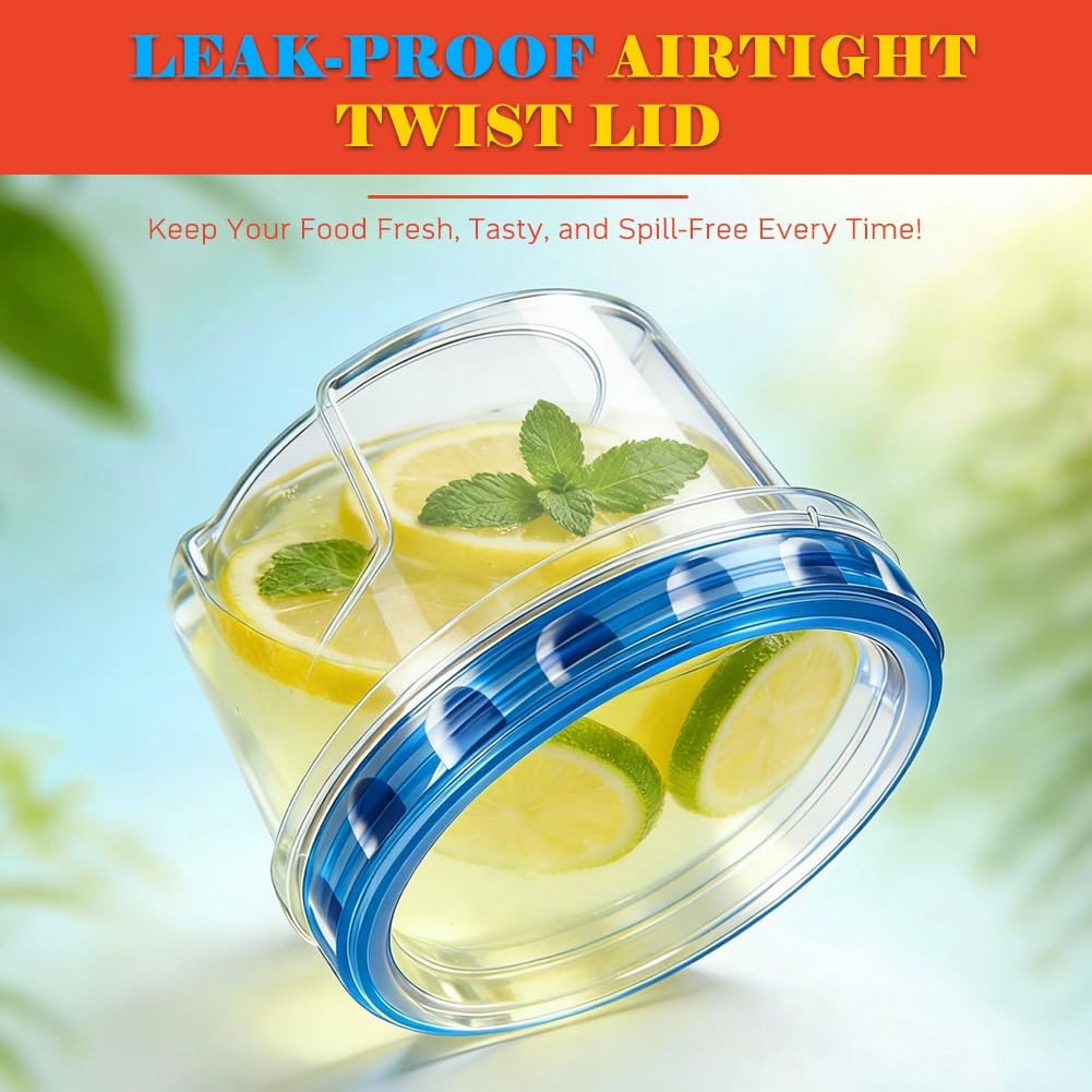 10 Pack 17oz Reusable Freezer Storage Containers with Twist Top Lids Airtight.
