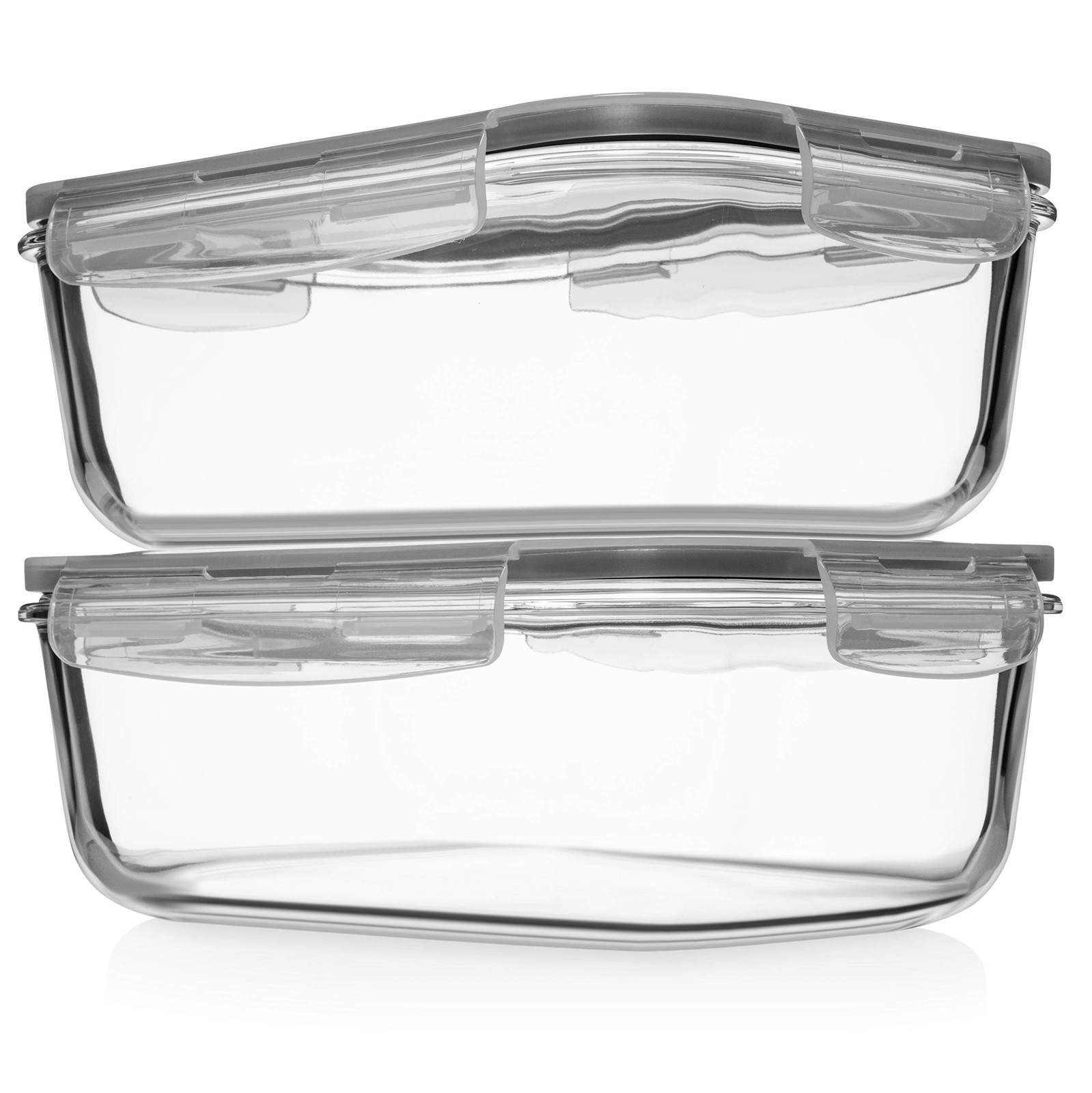 8 Cups/ 63 Oz 4 Piece 2 containers + 2 Lids Large Glass Food Storage/ Baking …
