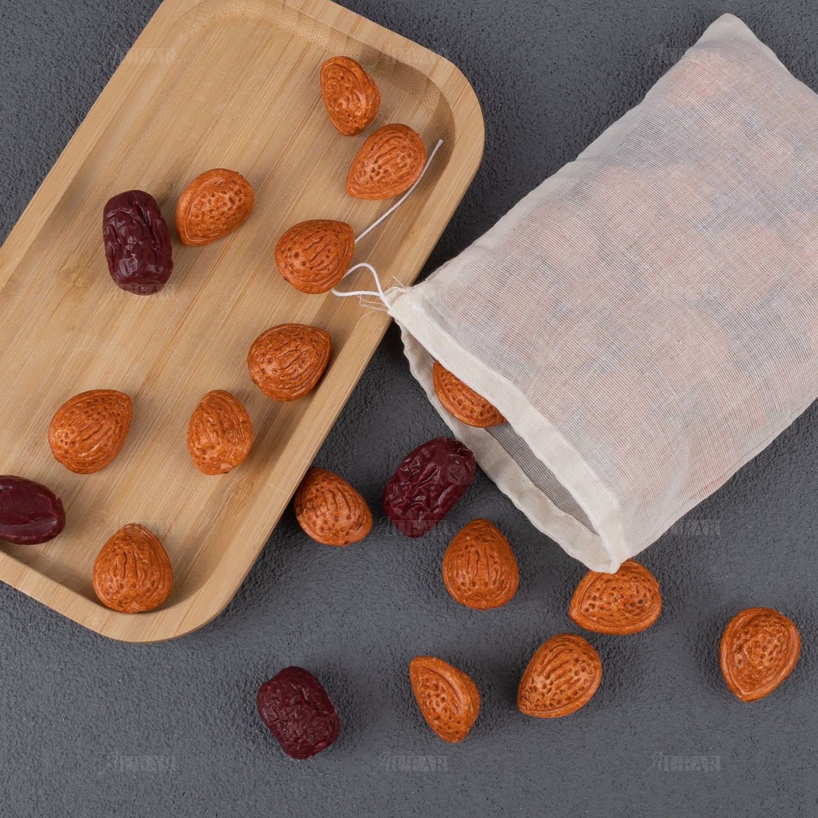 AUEAR, 50 Pack Reusable Drawstring Cotton Soup Bags Spice 6 x 50 Pack, 6″x8″