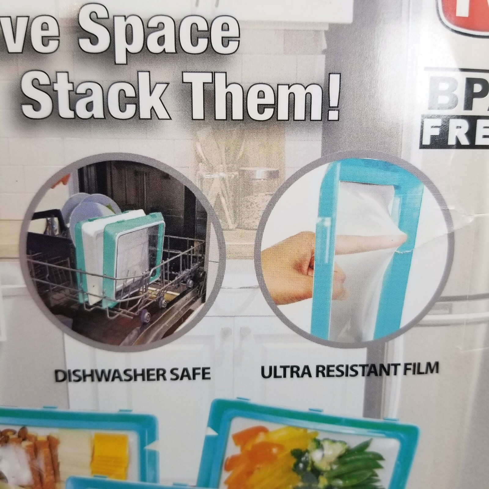 Total of 6 SKINNY STACKS Food Storage Trays Intersell BPA Free 2 New, 4 Preowned