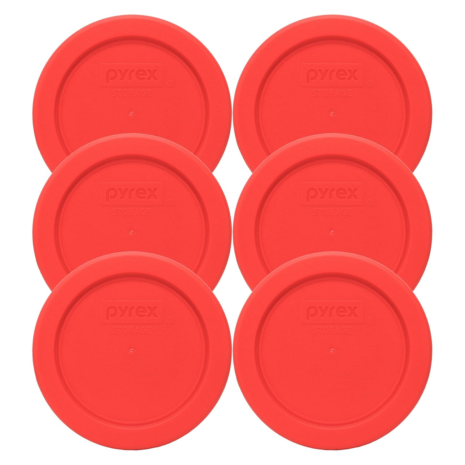 7202-PC Red round 1 Cup Plastic Storage Lid – 6 Pack