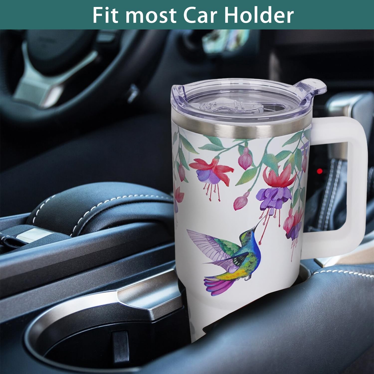 Znyyzyba 40 Oz Tumbler Handle And Straw 40Oz Hummingbird Tumbler Handle