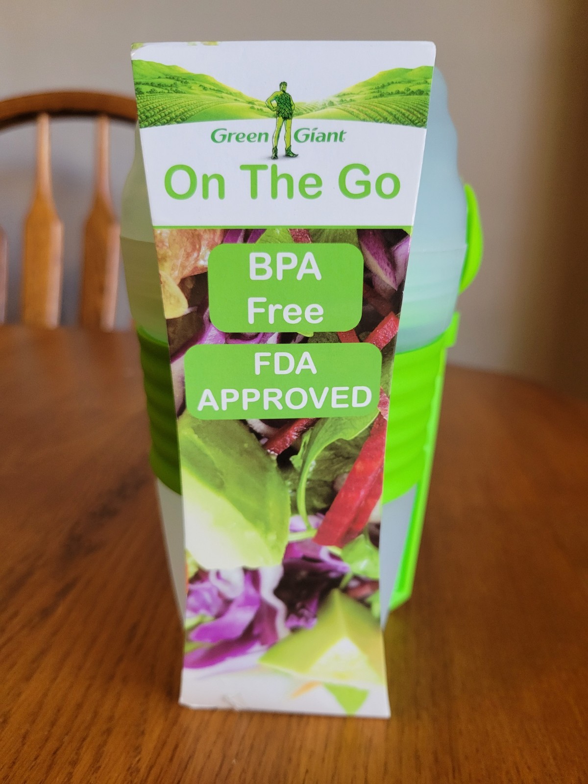 Portable On The Go Salad Container – Green Giant – BPA FREE / FDA APPROVED. NEW