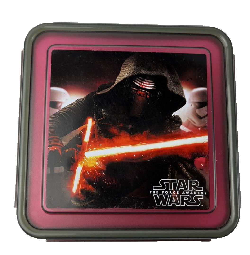 Zak Designs Star Wars Kylo Ren Plastic Square Kids Sandwich Box With Snap Lid