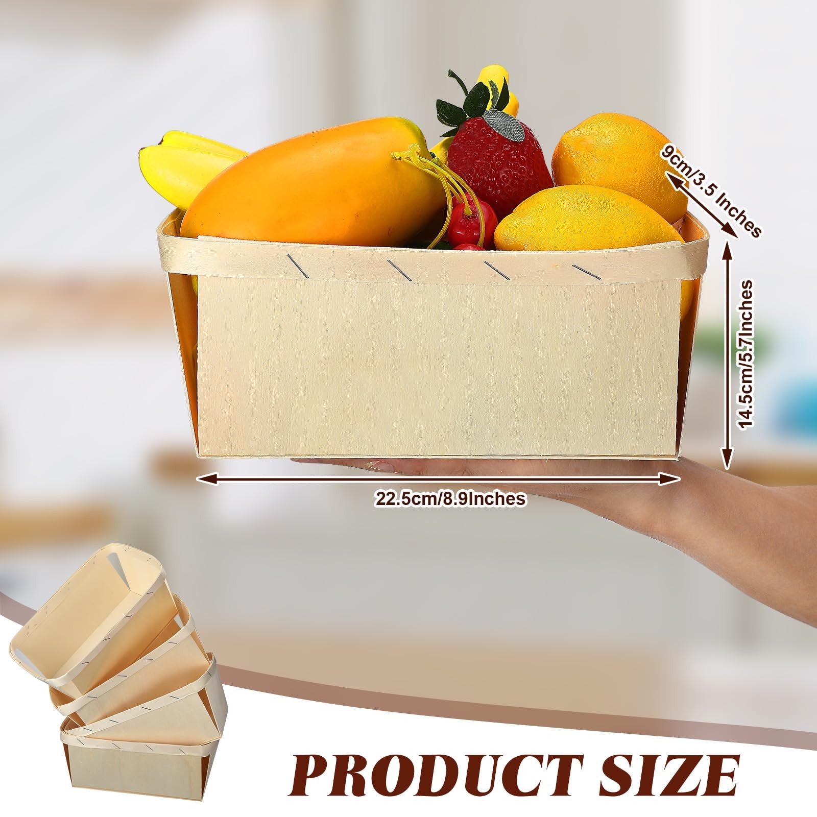 30 Pcs Wood Berry Basket Bulk 2 Quarts Berry Picking Wooden Baskets Wood Frui…