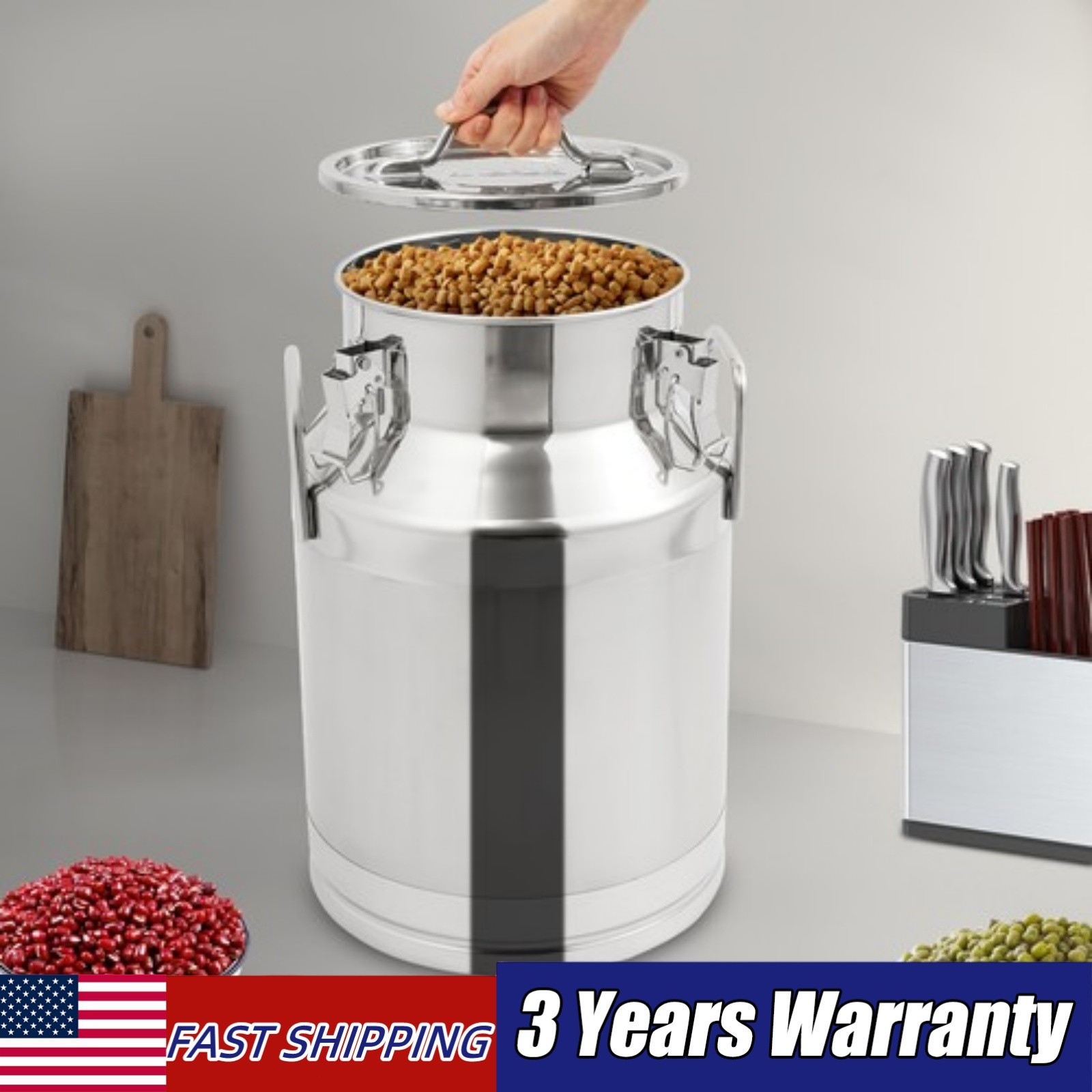 304 Stainless Steel Milk Can 28L 7.4Gal Milk Container Milk Bucket Good Sealing