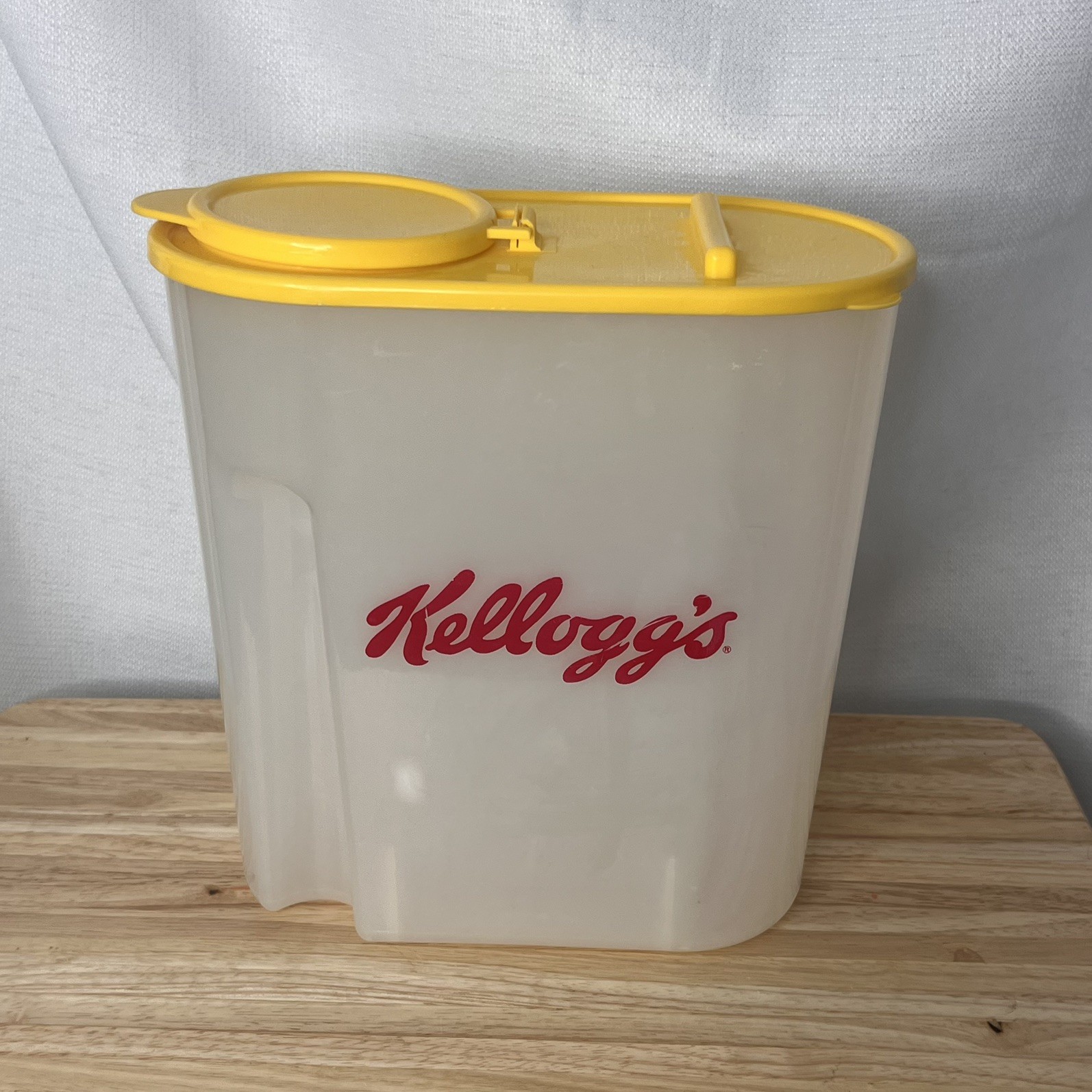 1996 Kelloggs Cereal Storage Container with Yellow Lid