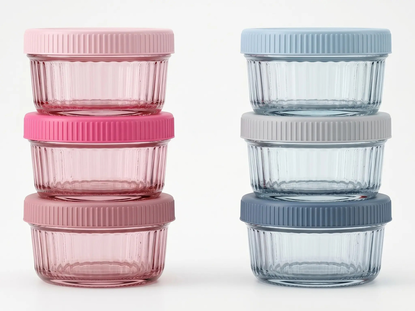 3pc Stackable Food Storage Containers Lids 5.75oz Mini Spice Jars Meal Prep Cups