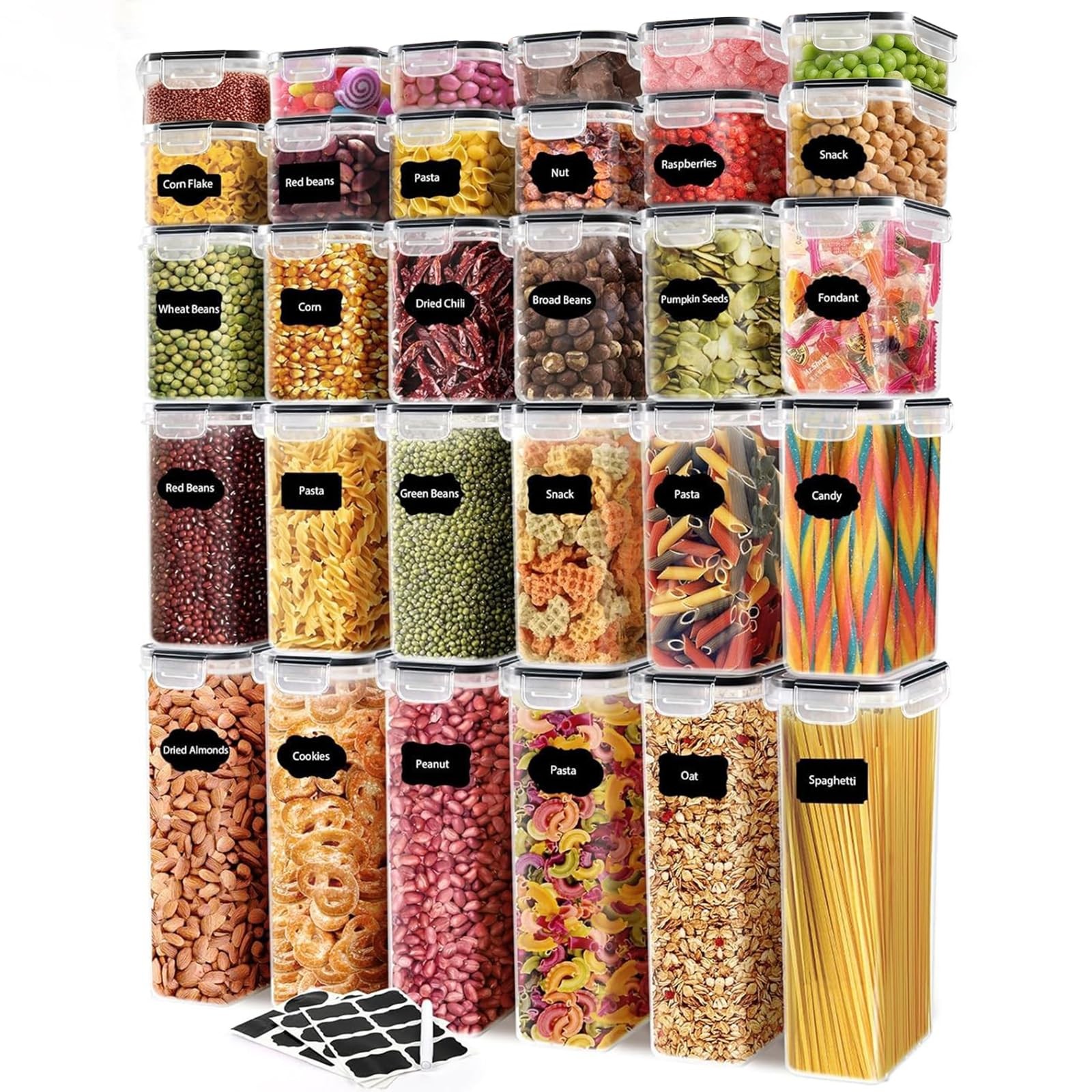 Airtight Food Storage Containers Set with Lids – 30 pack, BPA Plastic Kitchen…