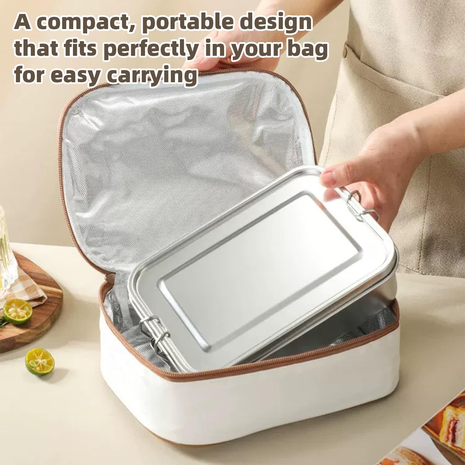 40oz/1200ml Meta Lunch Box, Stainless Steel Food Storage Sandwich Containers,…