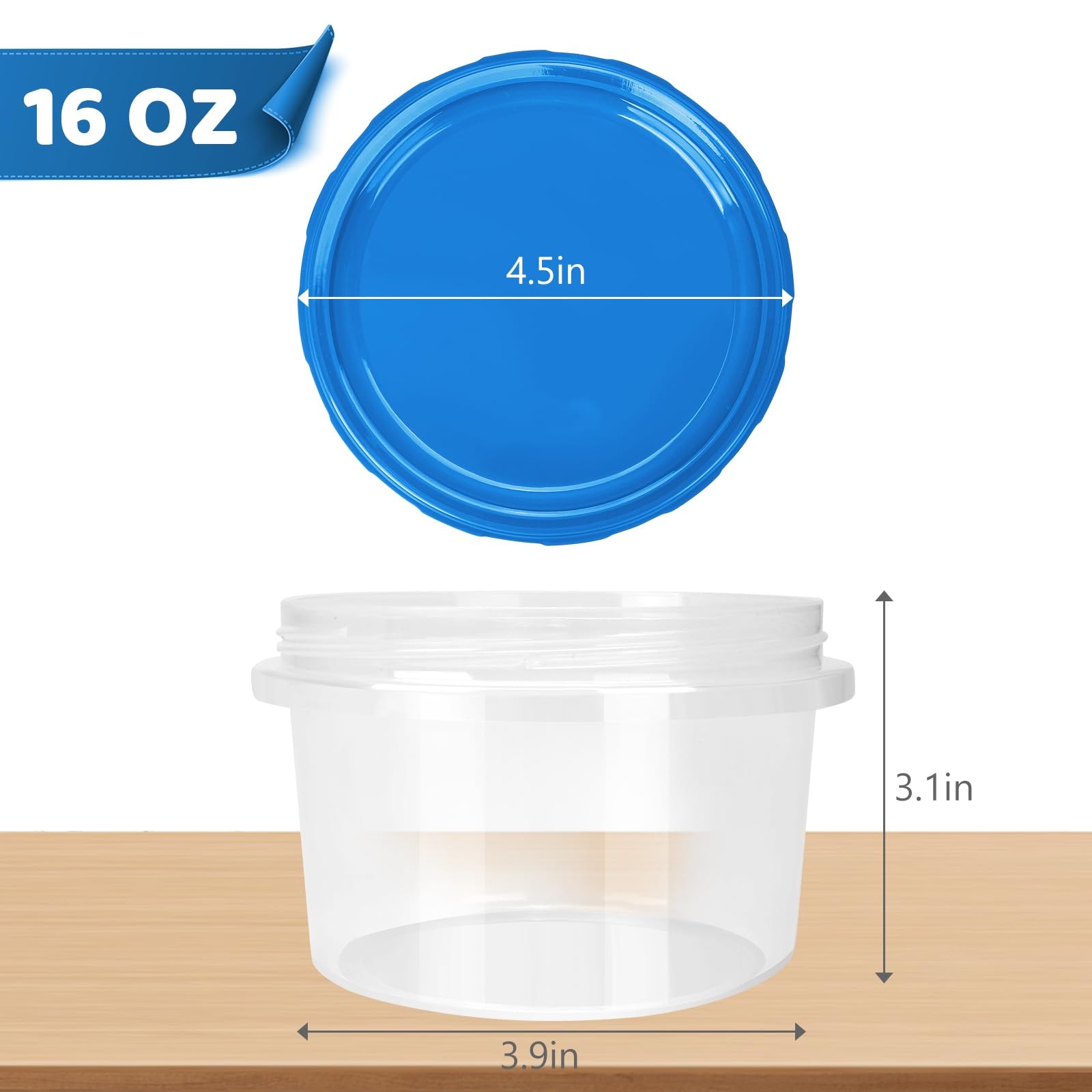Freezer Storage Containers, [10 Pack-16 oz] Ultra Thick Freezer Containers wi…