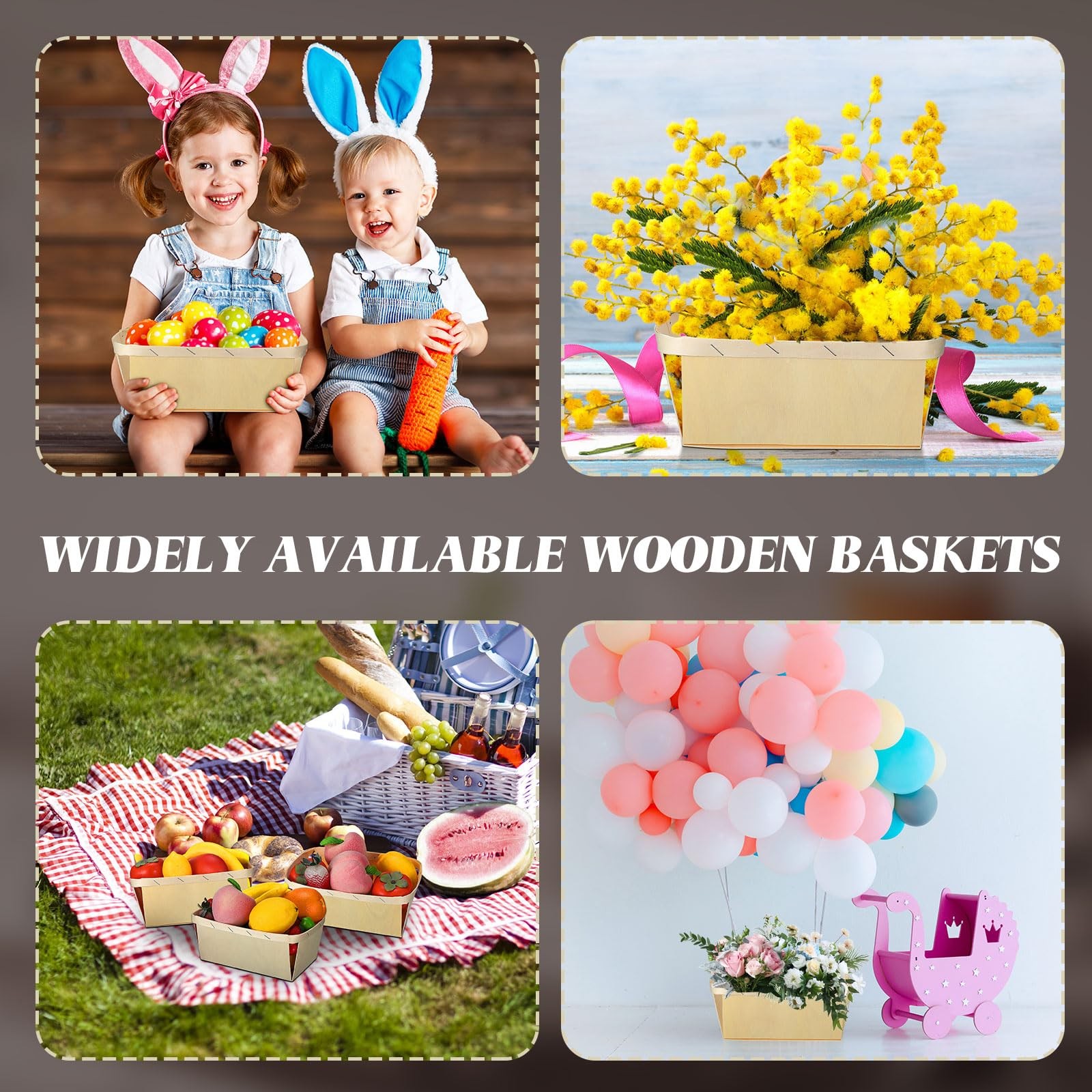 30 Pcs Wood Berry Basket Bulk 2 Quarts Berry Picking Wooden Baskets Wood Frui…