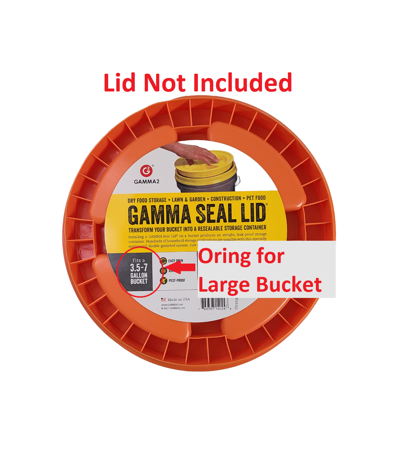Gamma2 12 Inch Gamma Lid Compatible Seal Oring X2 for 3.5 to 7 Gallon Buckets