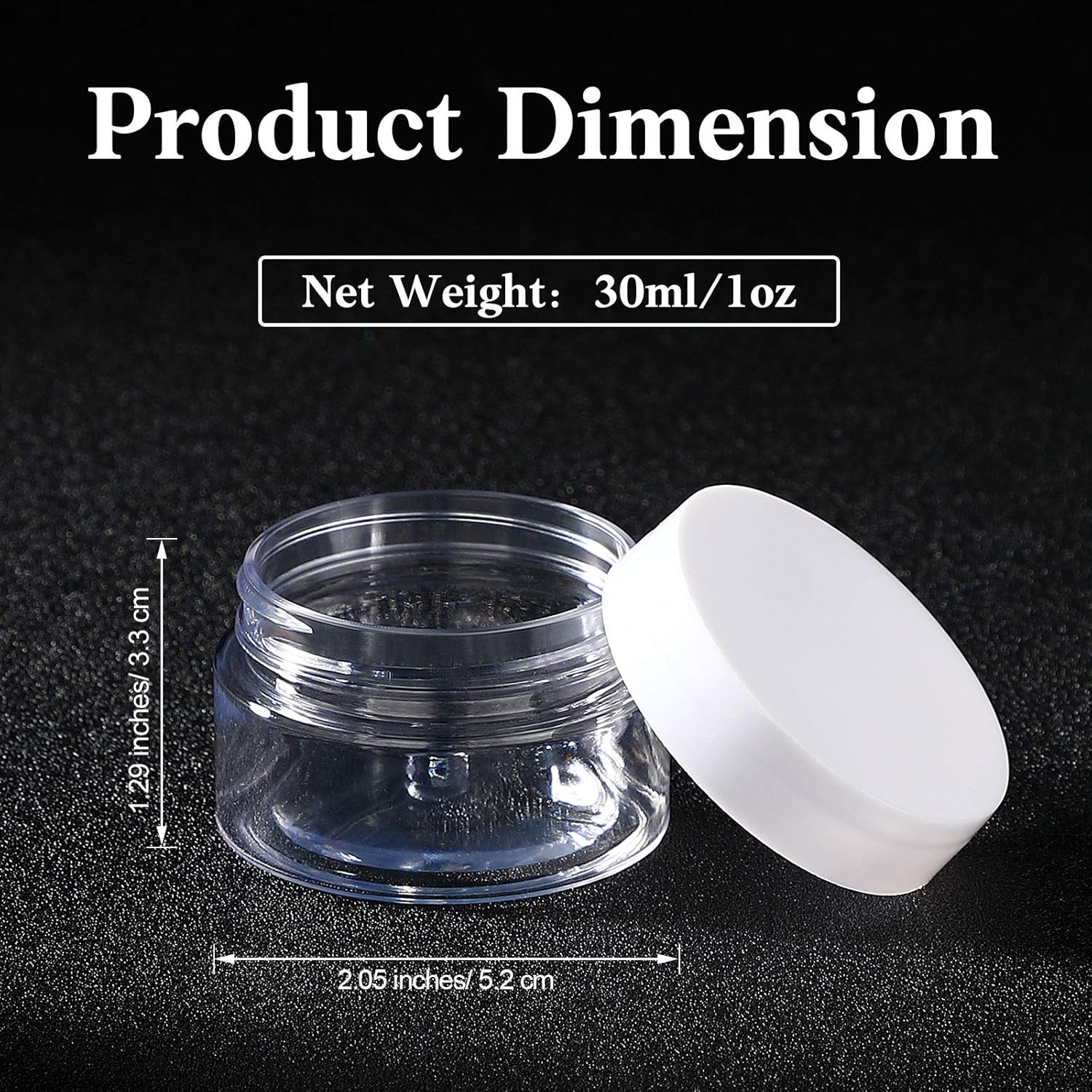 4 Pieces round Wide-Mouth Leak Proof Plastic Container Jars with Lids for Travel