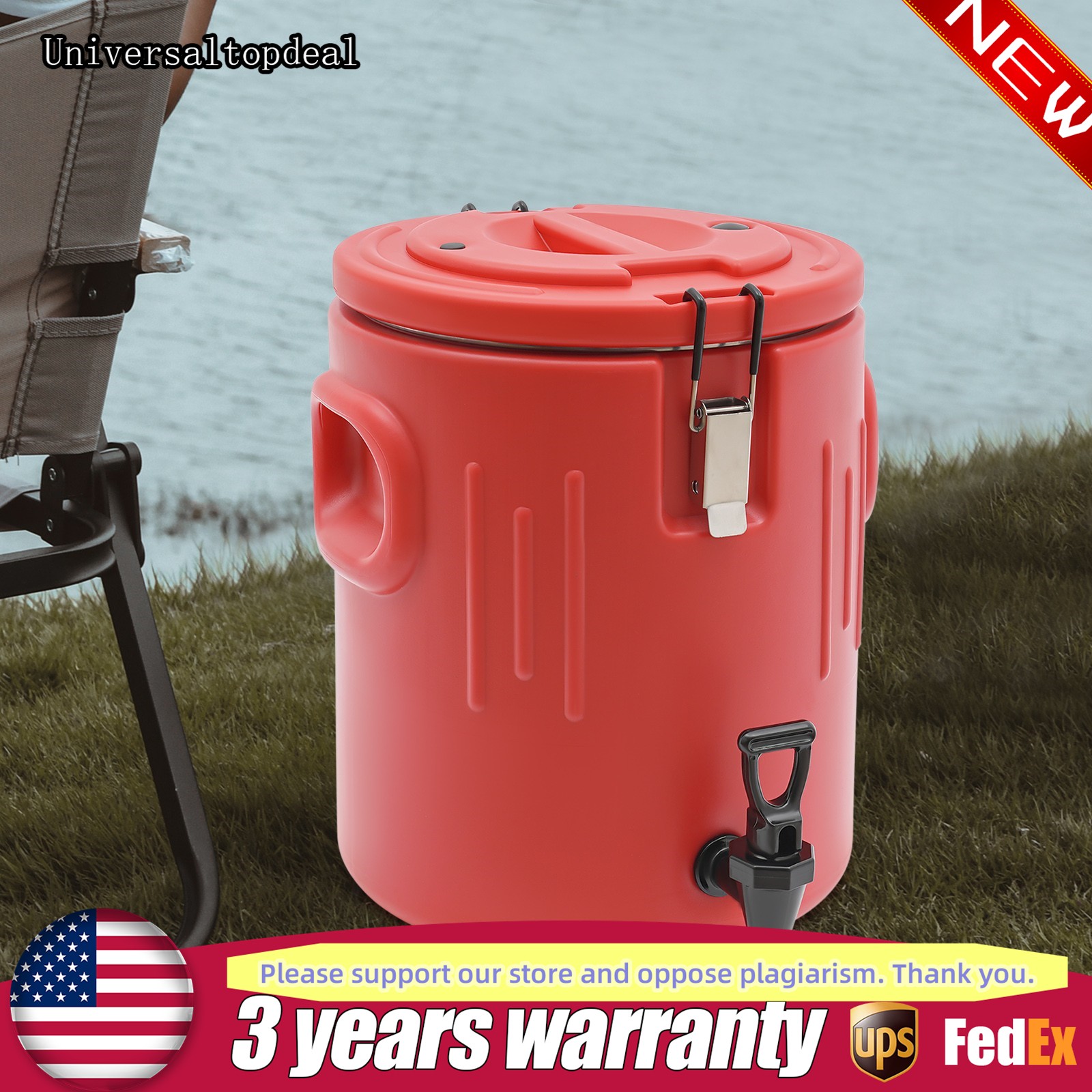 New Drink Dispenser 4.09Gal Beverage Dispenser Insulated Bucket With Spigot