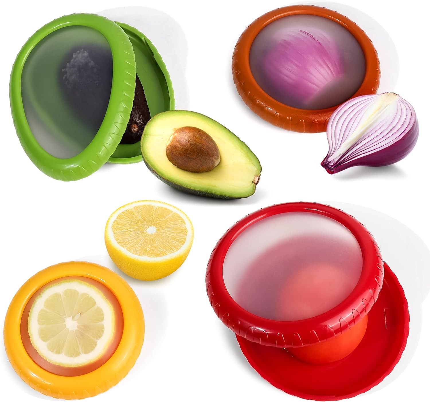 Fruit Storage Containers Fridge Set of 4 Airtight Lid Keeps Fresh For Fruit