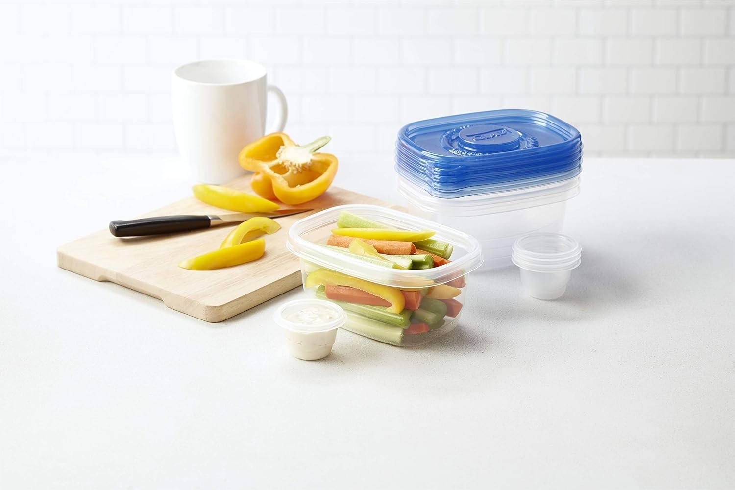 Versatile 24 Oz Food Storage Containers with Dressing Cups, BPA Free, 4 Pack