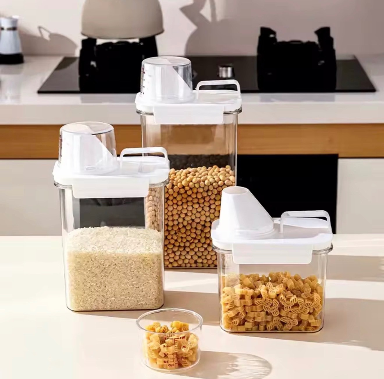 Airtight Food Storage Container-BPA Free Dry Goods Bin W/Measuring Cup