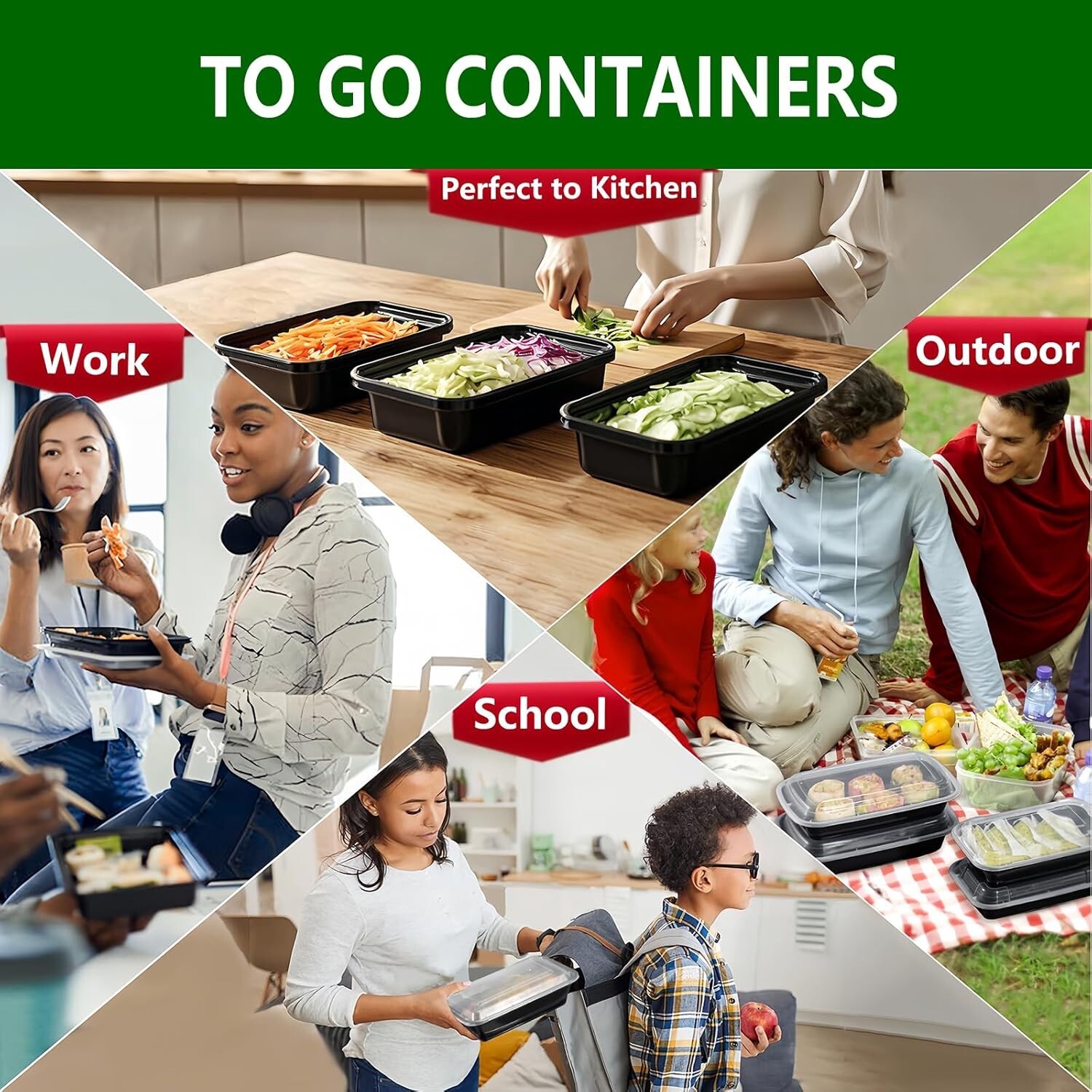 150 Pack (12 oz) Meal Prep Containers with Lids Disposable Bowls with Lids