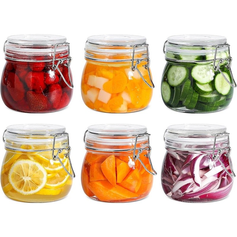Airtight Glass Food Storage Jars W/ Labels Kitchen Organization & Preservation