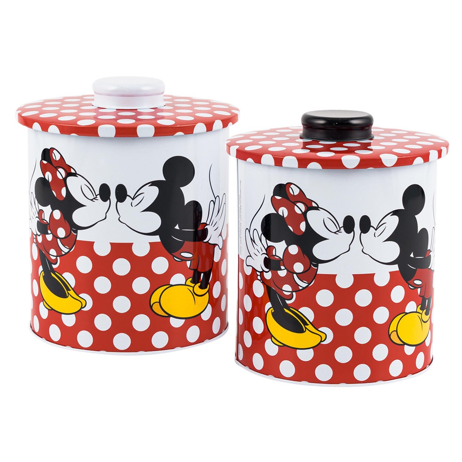 Disney Mickey & Minnie Canister – 6″ – 67.63oz/2000ml – Tin with Lid – 2 Assorte
