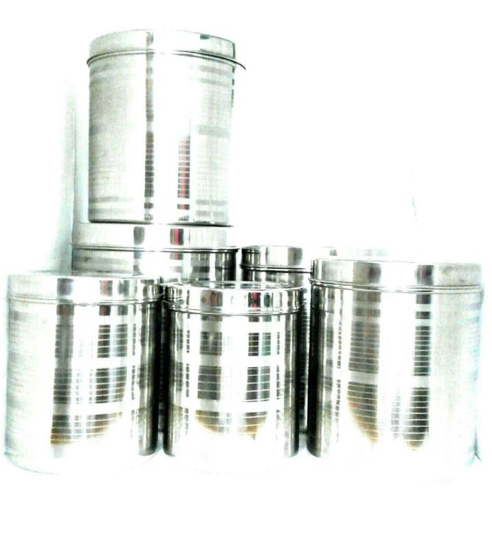 Stainless Steel Food Canister Set Of 4 Pcs For Kitchen Storage 2 Kg To 5 Kg Size