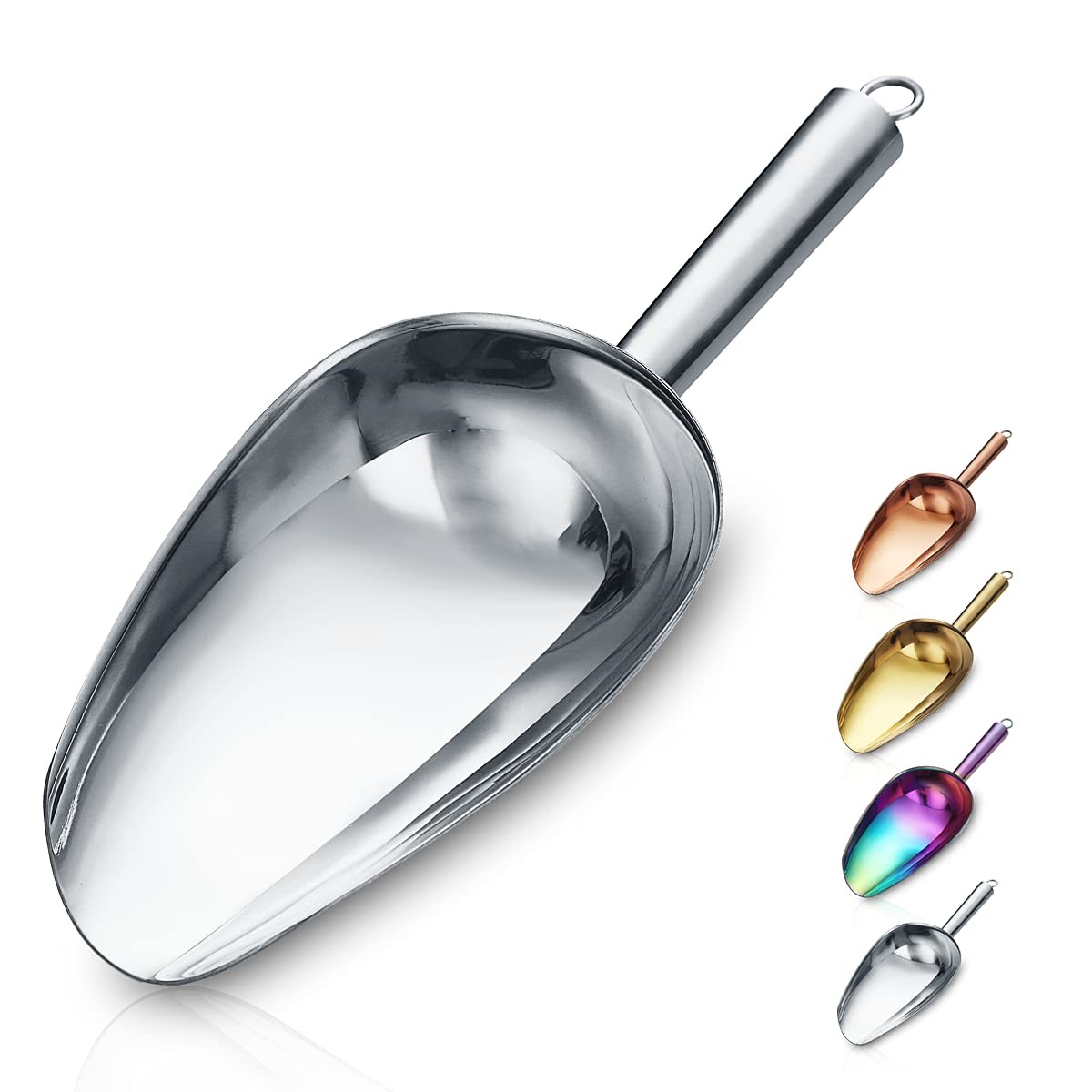 Stainless Steel Ice Scoop 6 OZ, Metal Ice Scooper For Ice Maker, Multipurpose…