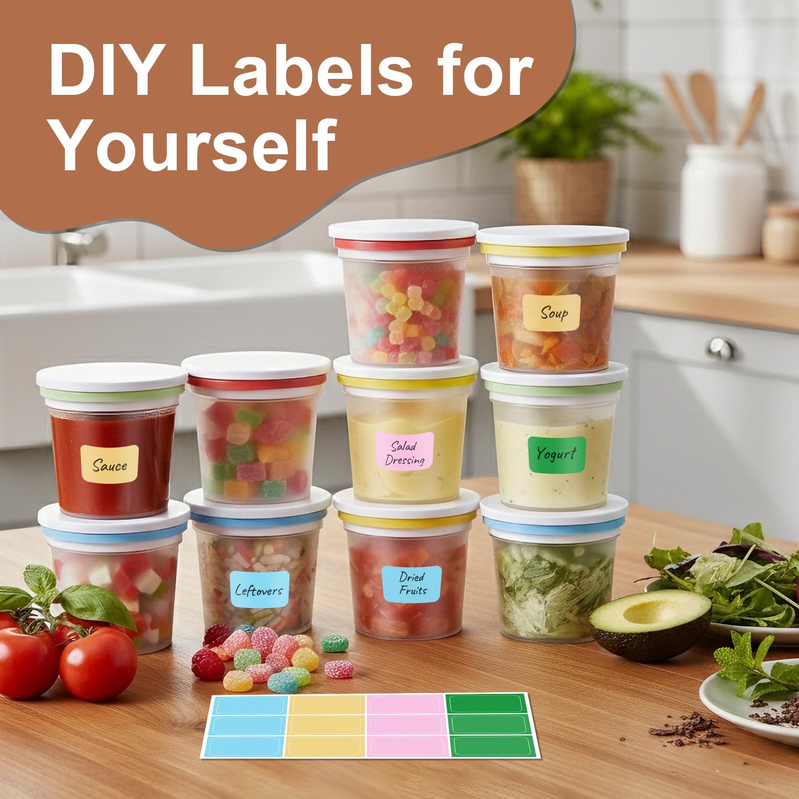 7 oz Plastic Food Containers with Screw Top Lids, Small Food Freezer Storage …