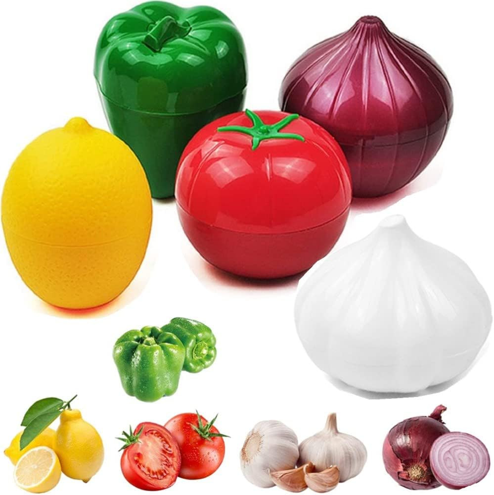Vegetable and Fruit Storage Containers for Fridge, 5 Pcs BPA Free Reusable Save