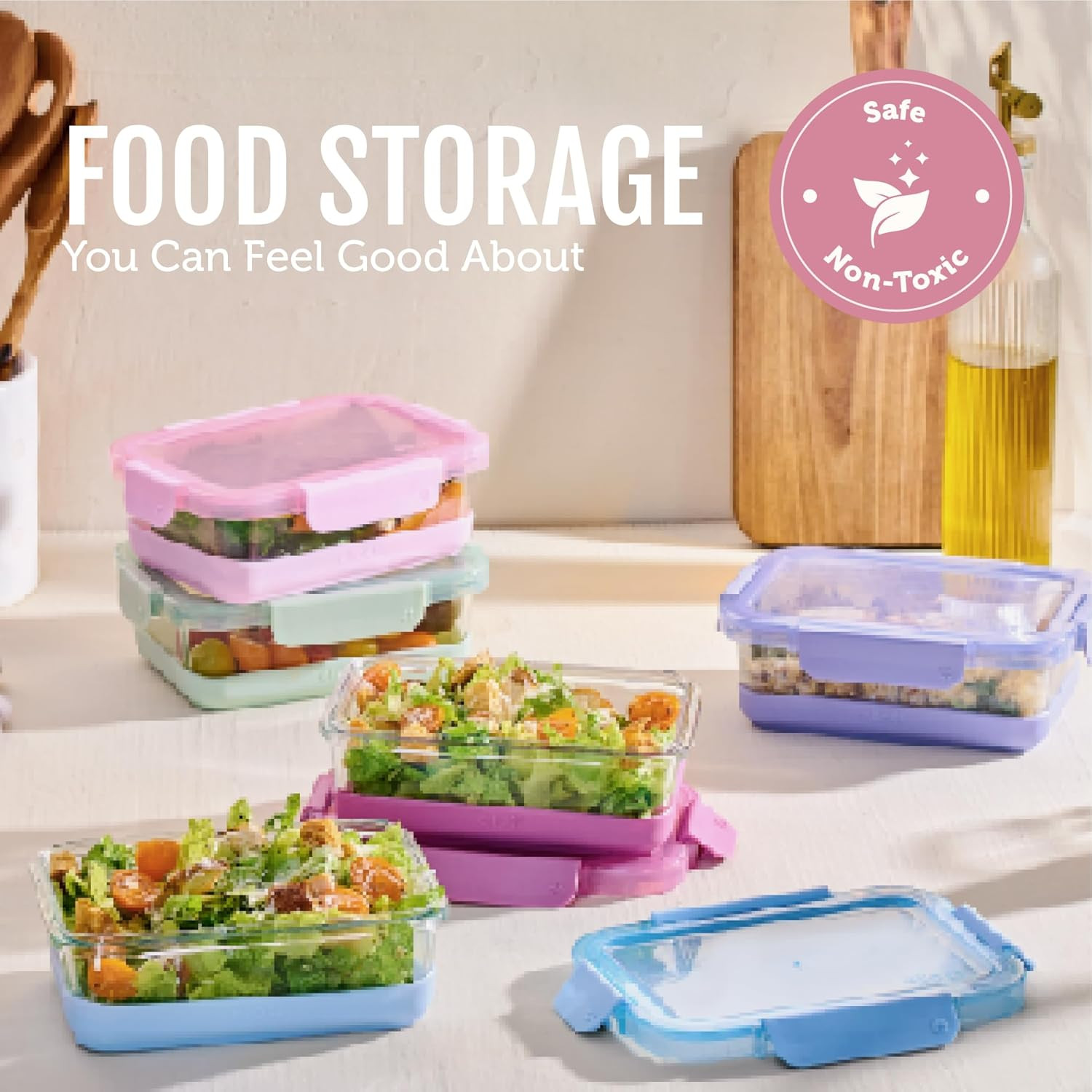 Duraglass Refresh 3.4 Cup Meal Prep Sets 10Pc, 5 Pack Set- Glass Food Storage Co