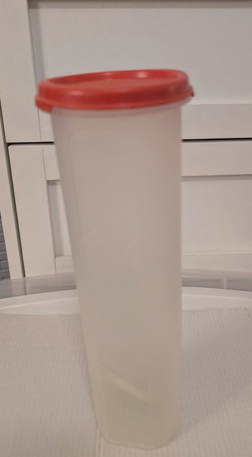 VTG Tupperware Modular Mates Round #5 Red Lid 4.75 Cups Measure Insert New