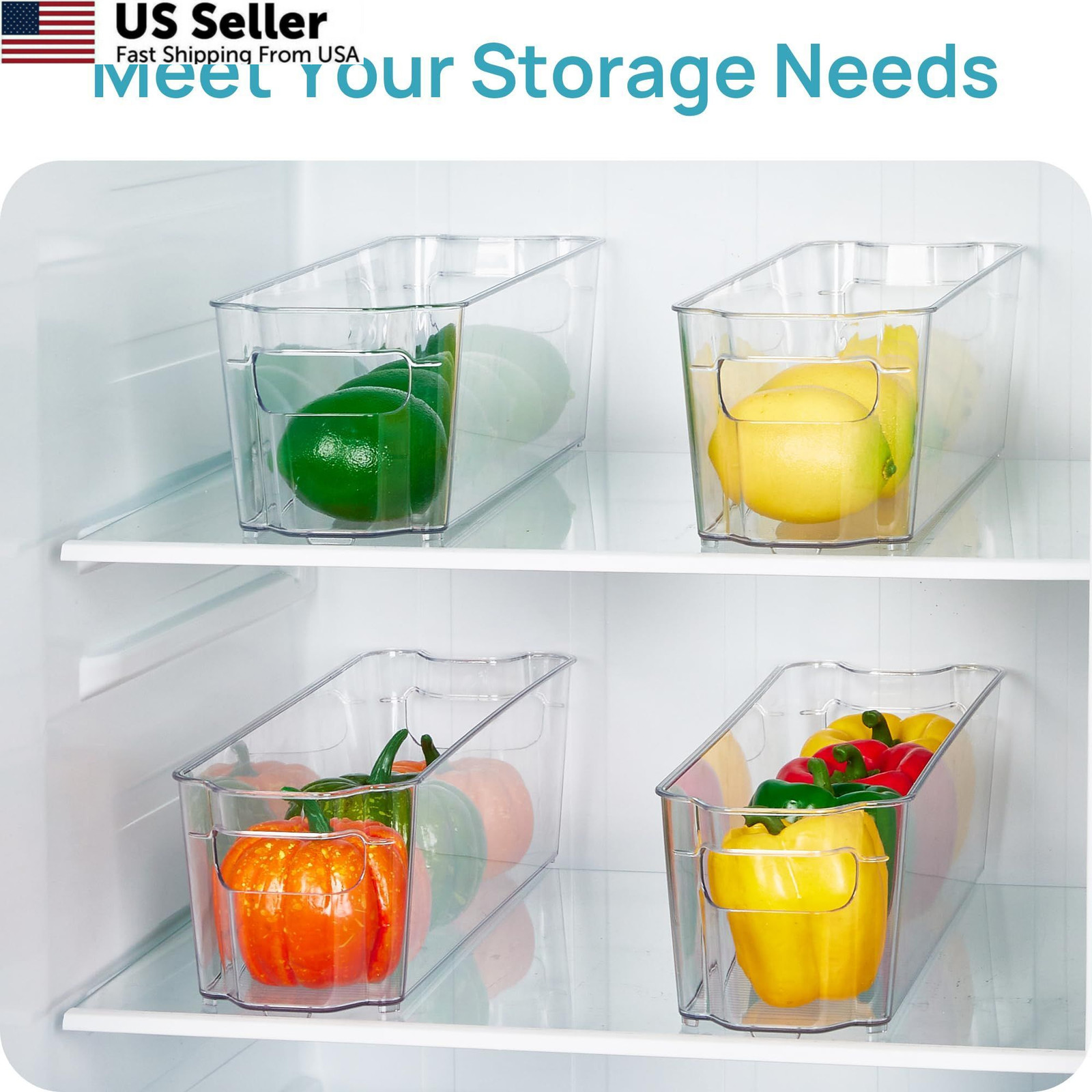Vtopmart Breastmilk Storage Container 4PCS Set, Narrow–14.5inch long, Clear