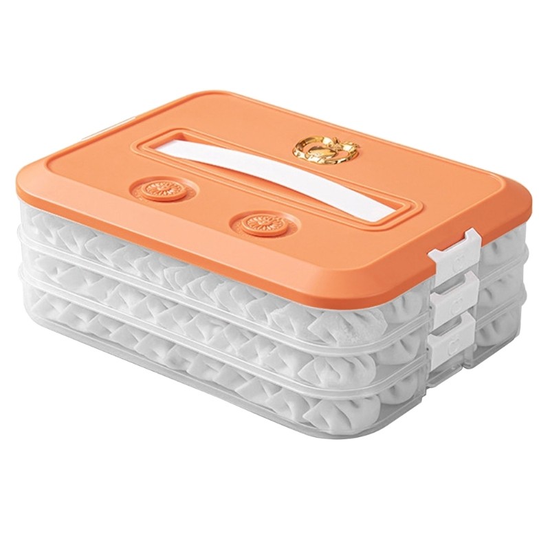 Convenient Locking Dumpling Container Handy Storage Container for Snacks