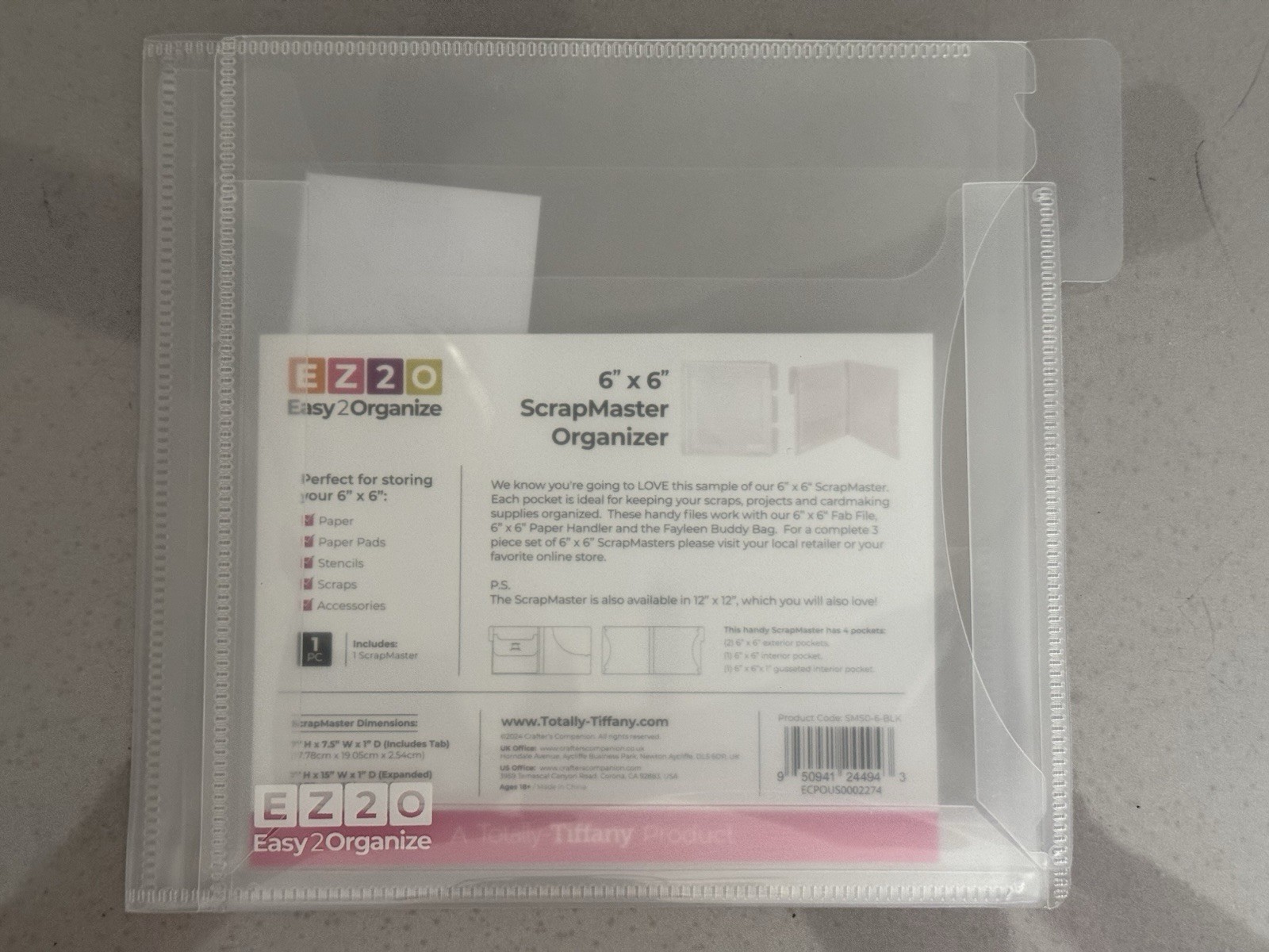 6X6 Inch Scrapbook Storage, Scrap Storage with Lid, Plastic Sleeves for Holding