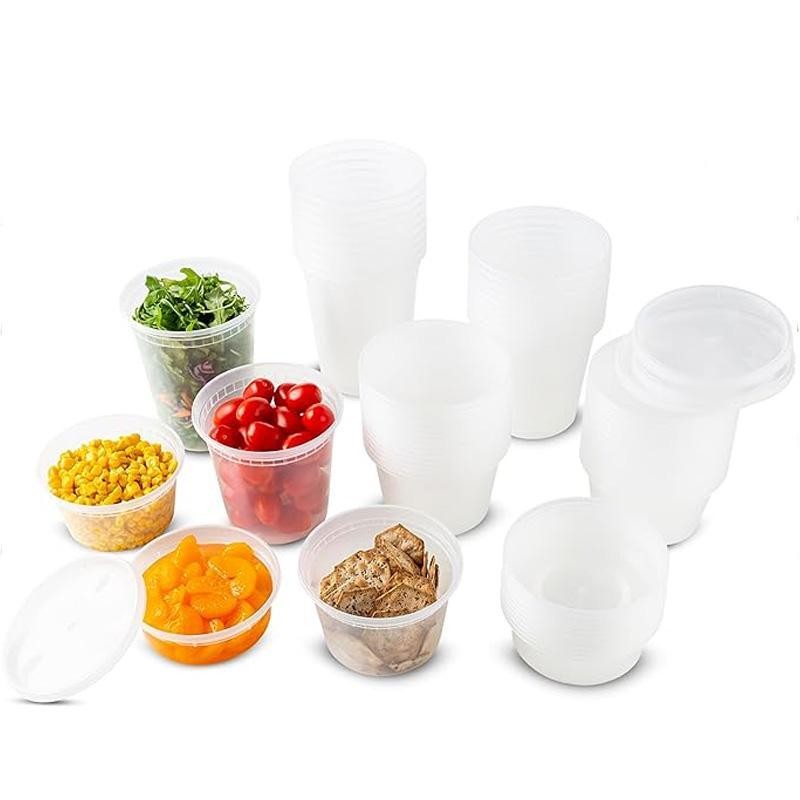 24 Pack Leak-Proof Soup Cups, 8/16/32oz Food Storage Containers with Condiment L