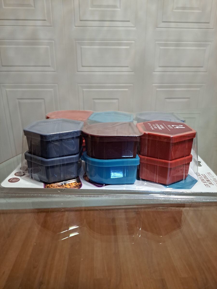 Core Condiment Container Set 24 pc Blue stackable 3.2oz capacity BPA free