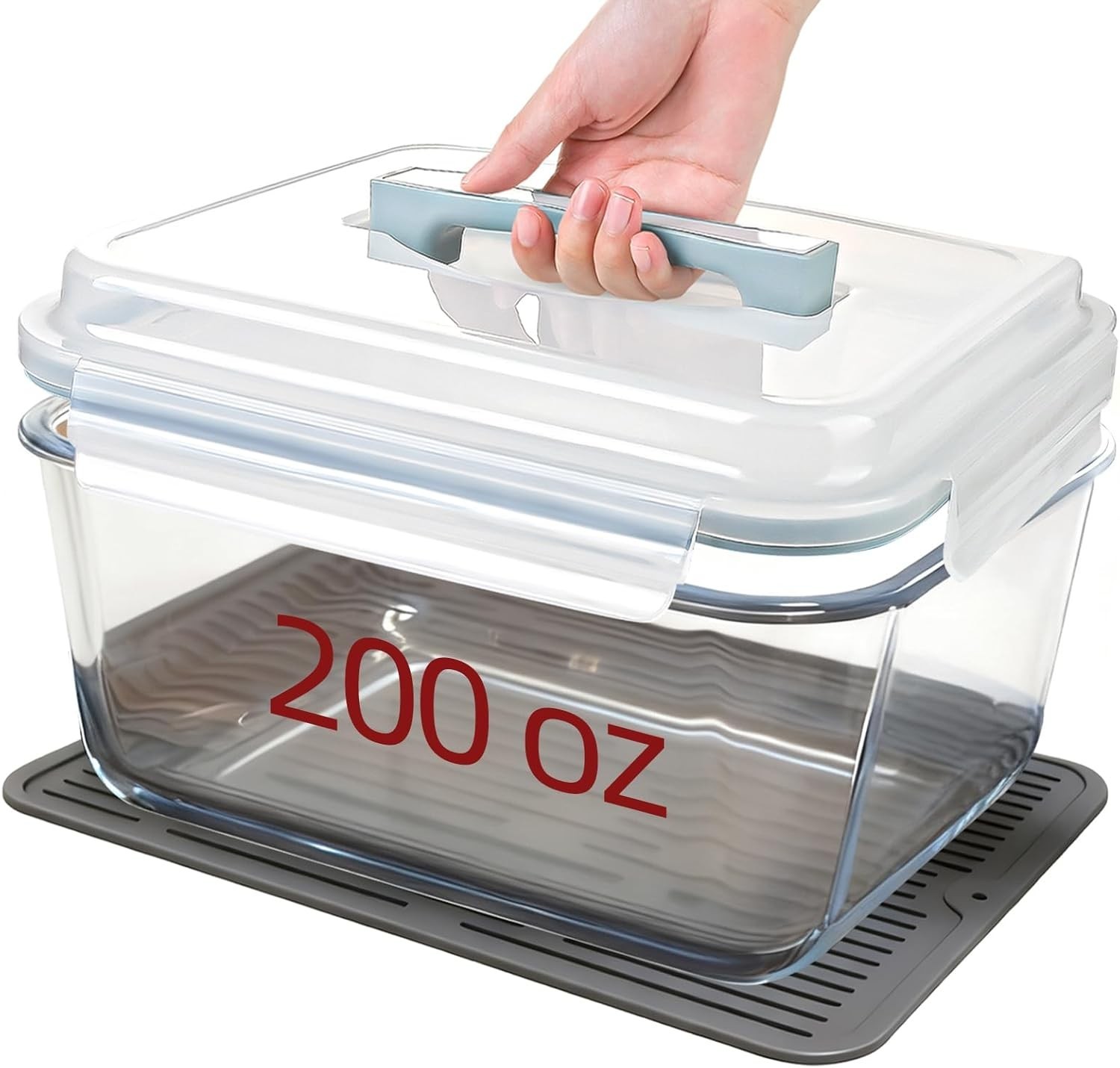 Glass Soup Container W/ Lid 4 Cup 32 oz Glass Storage Tall Borosilicate