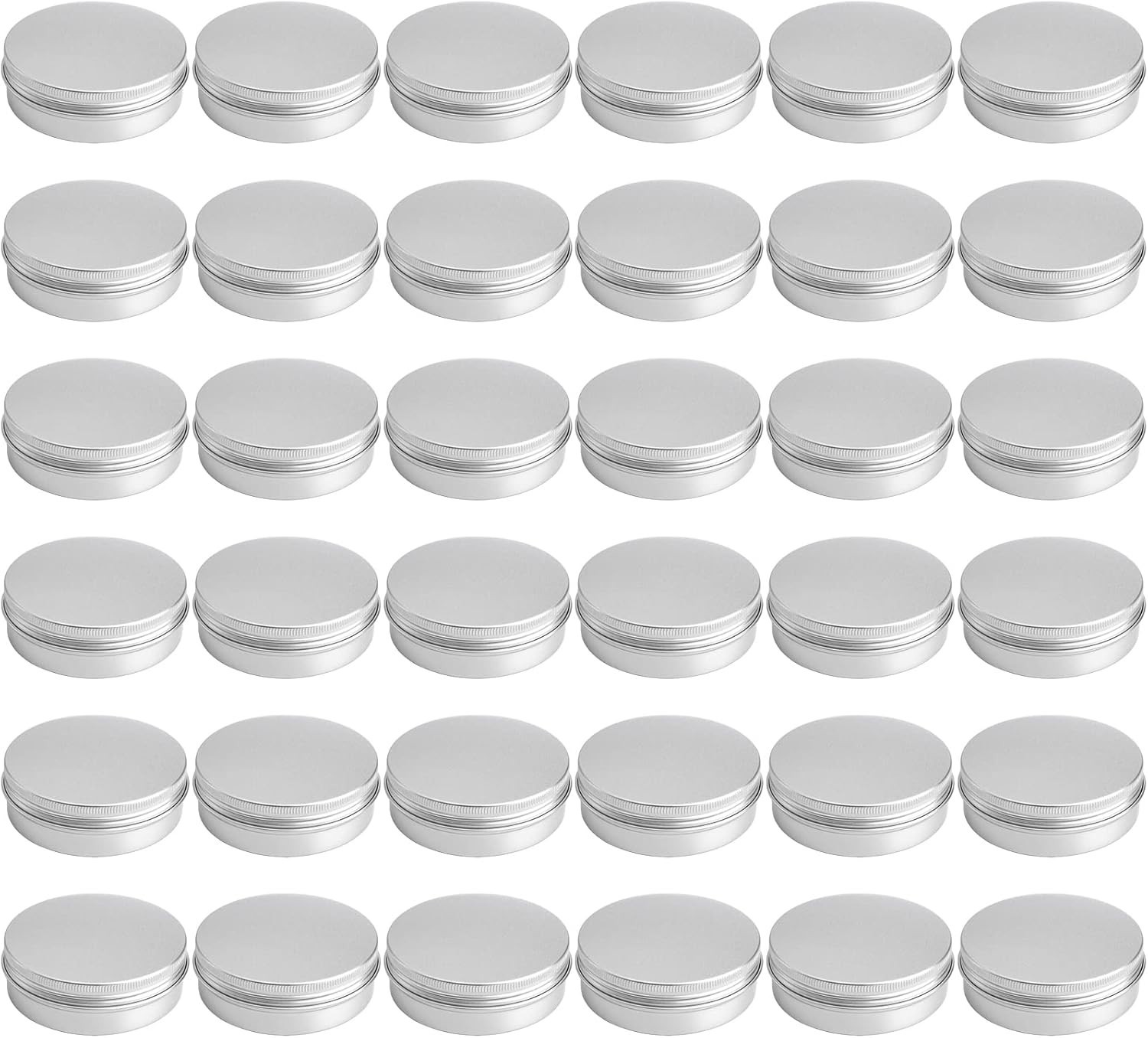 36 Pack 4 oz Round Tins with Lids, Aluminum Empty Storage Containers, 3.25 In…