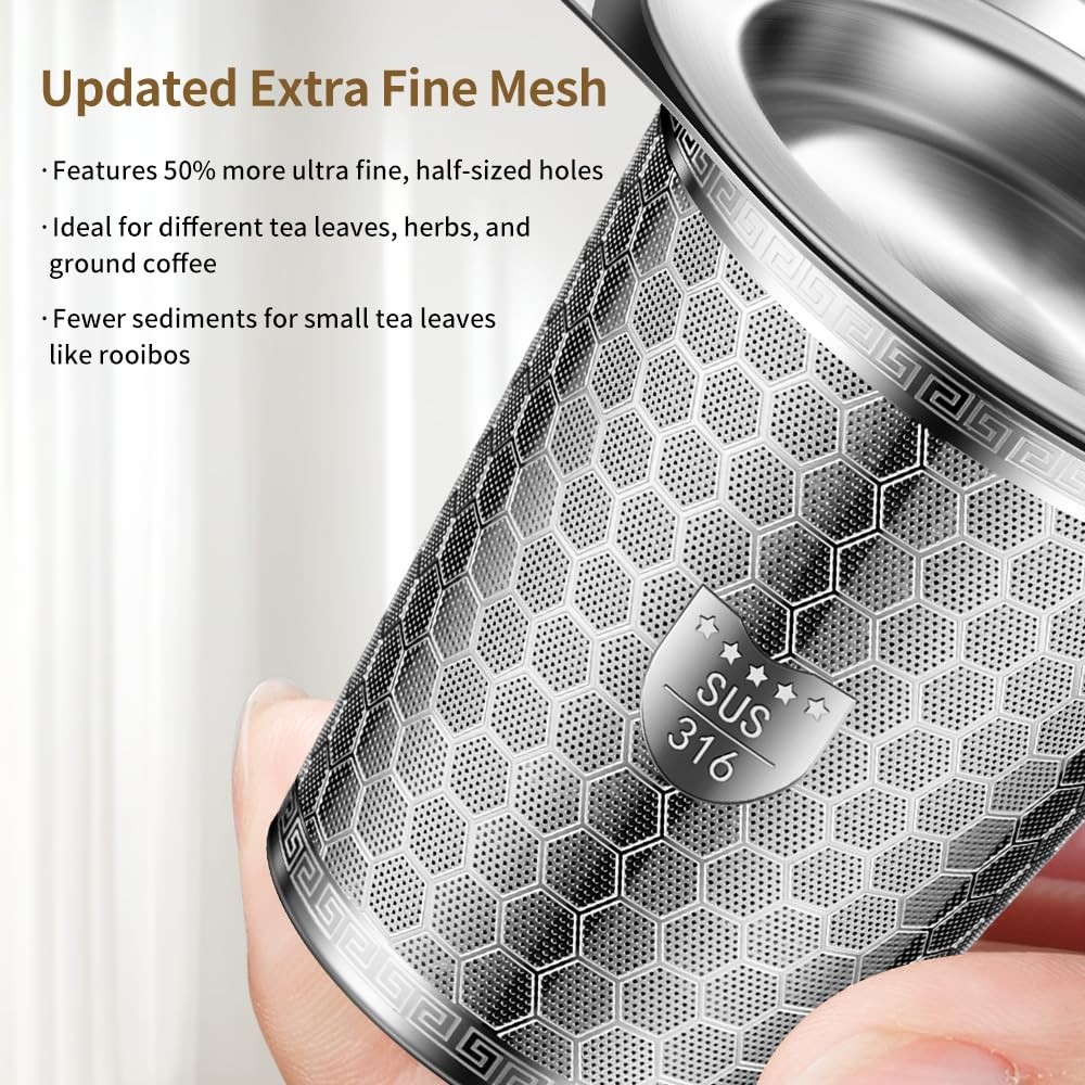 Tea Infuser for Loose Leaf Tea, BOMANSI BOMS 316 Stainless 1Pack, Silver